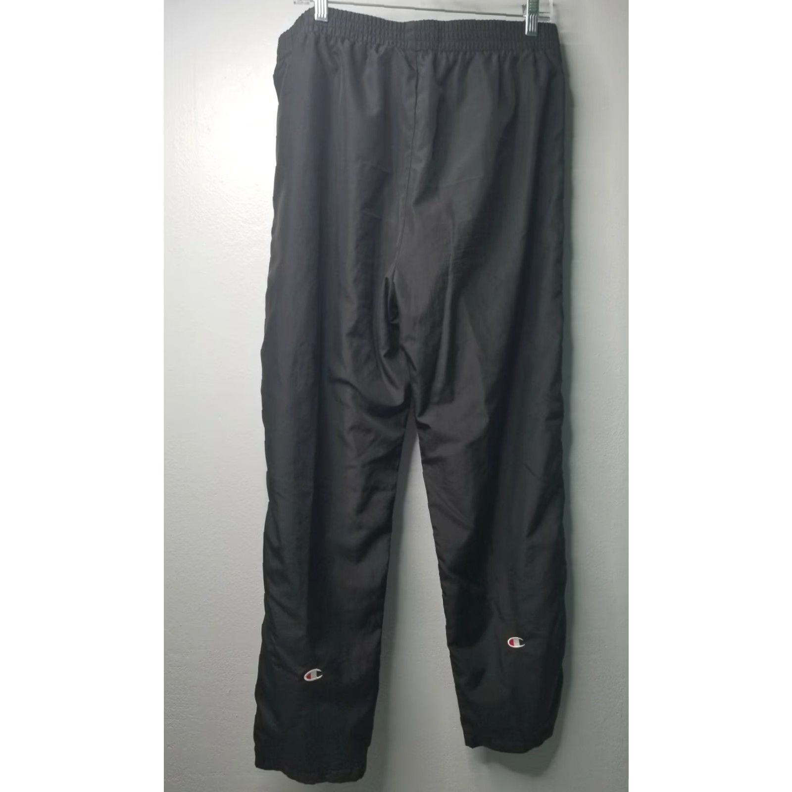 Champion Vintage Champion Mens L Black Nylon Tear Away Snap Athletic Running Pants Size US 33 - 3 Thumbnail