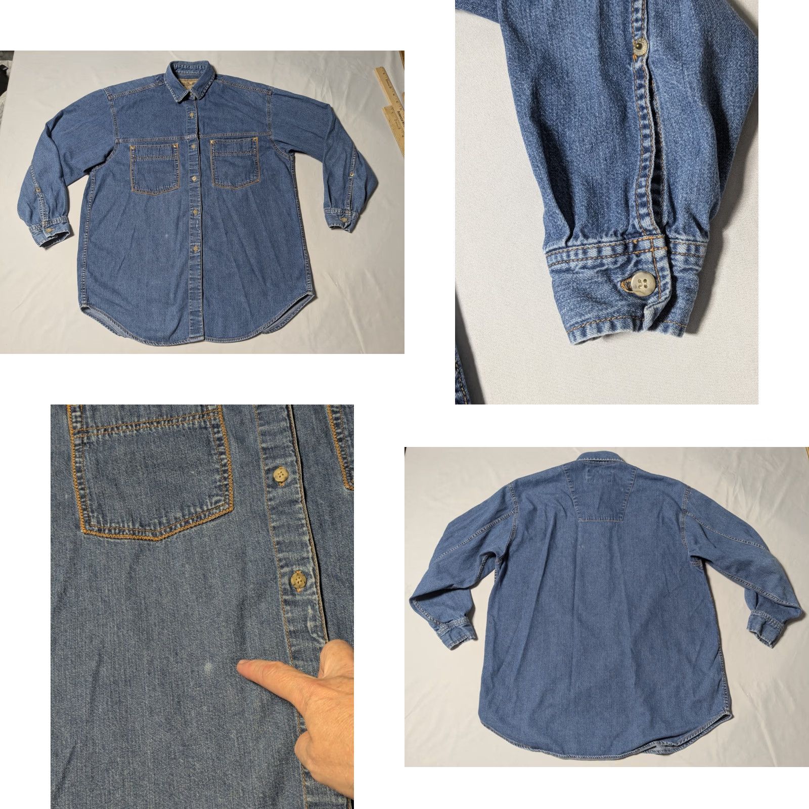 Calvin Klein VINTAGE CALVIN KLEIN Denim Shirt Womens Medium Blue 80s Western Button-Up Size M / US 6-8 / IT 42-44 - 9 Thumbnail