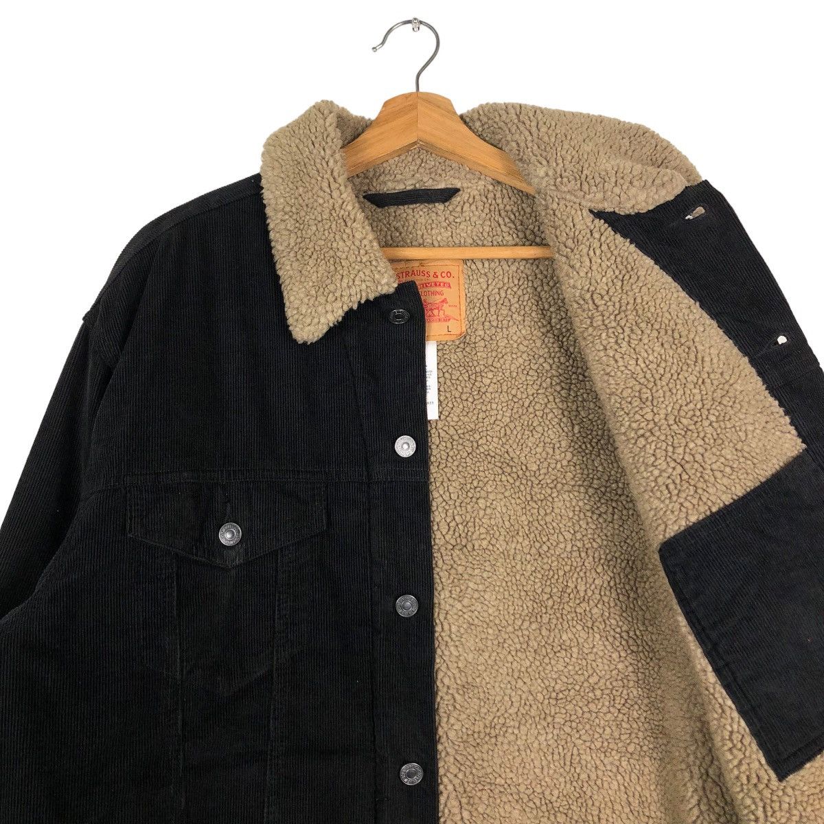 Levi's 🔥Vintage Trucker Corduroy Biker Jacket Levi’s Shearling Fur Size US L / EU 52-54 / 3 - 12 Thumbnail
