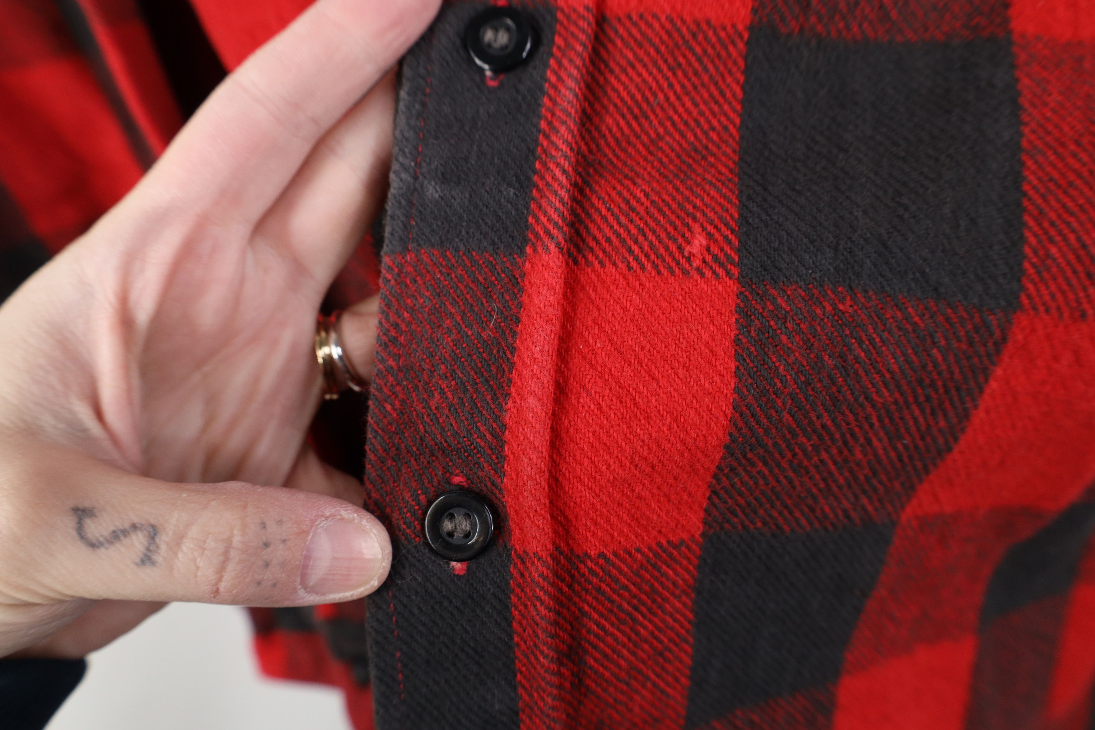 Vintage Vintage 90s Streetwear Heavyweight Button Shirt Plaid Size US M / EU 48-50 / 2 - 4 Thumbnail