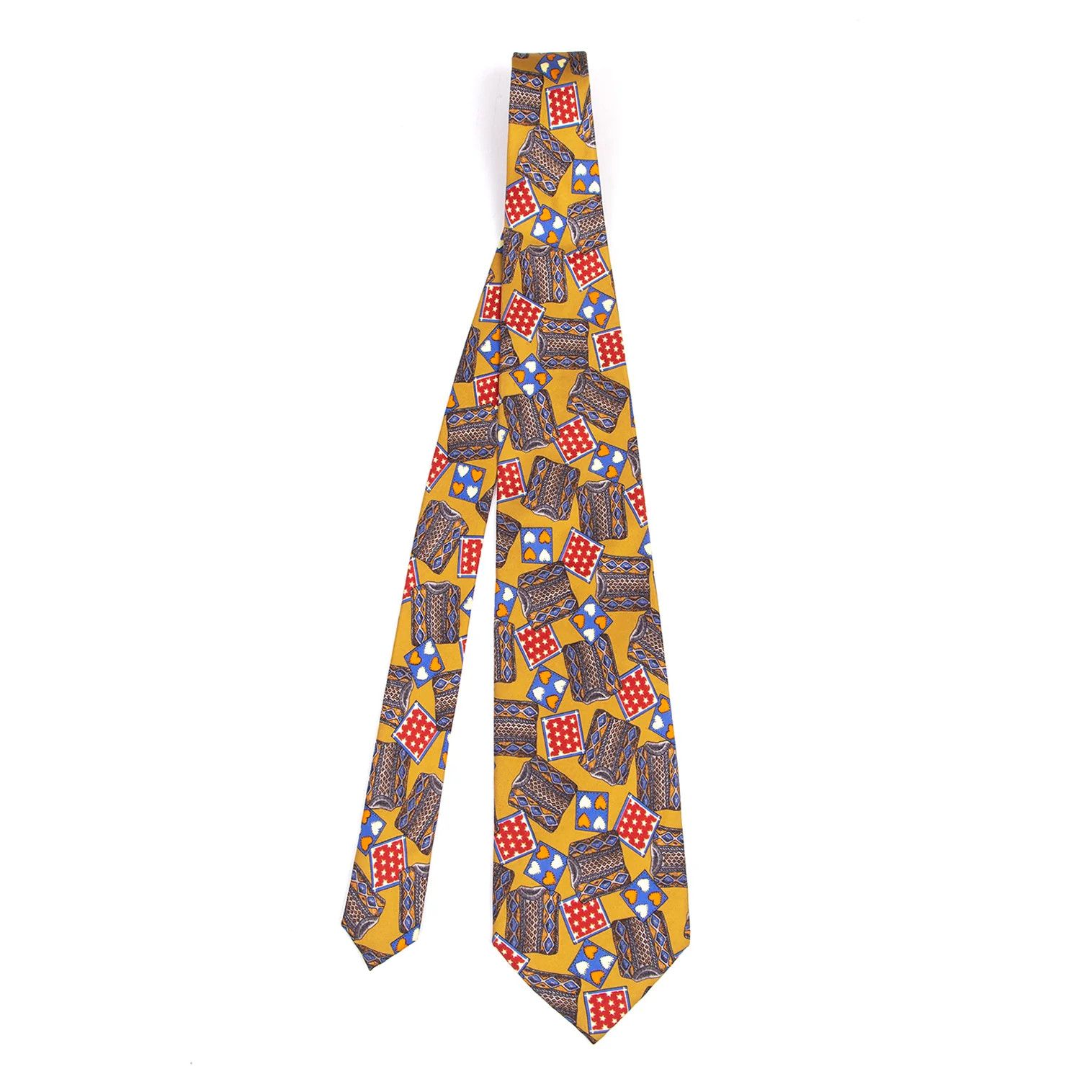 Jean Paul Gaultier Silk Sweater Print Tie in Brown Multi Size ONE SIZE - 1 Thumbnail