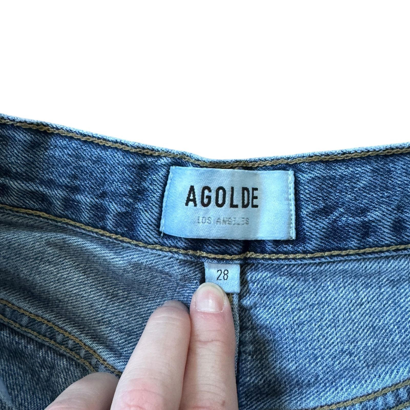 Agolde AGOLDE Riley High Rise Straight Crop Jean Frequency Wash Size 28" / US 6 / IT 42 - 4 Thumbnail