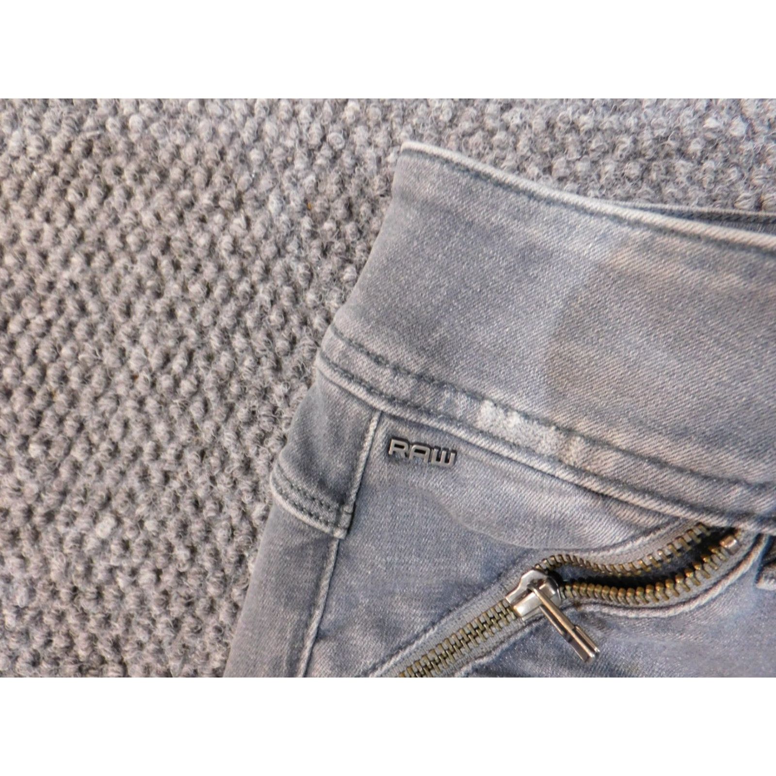 G-Star G-Star Jeans Womens 25 Skinny Ankle Gray Lynn Distressed Zip Denim Cotton Blend 27in Inseam Womens Size 42" / US 20 - 5 Thumbnail