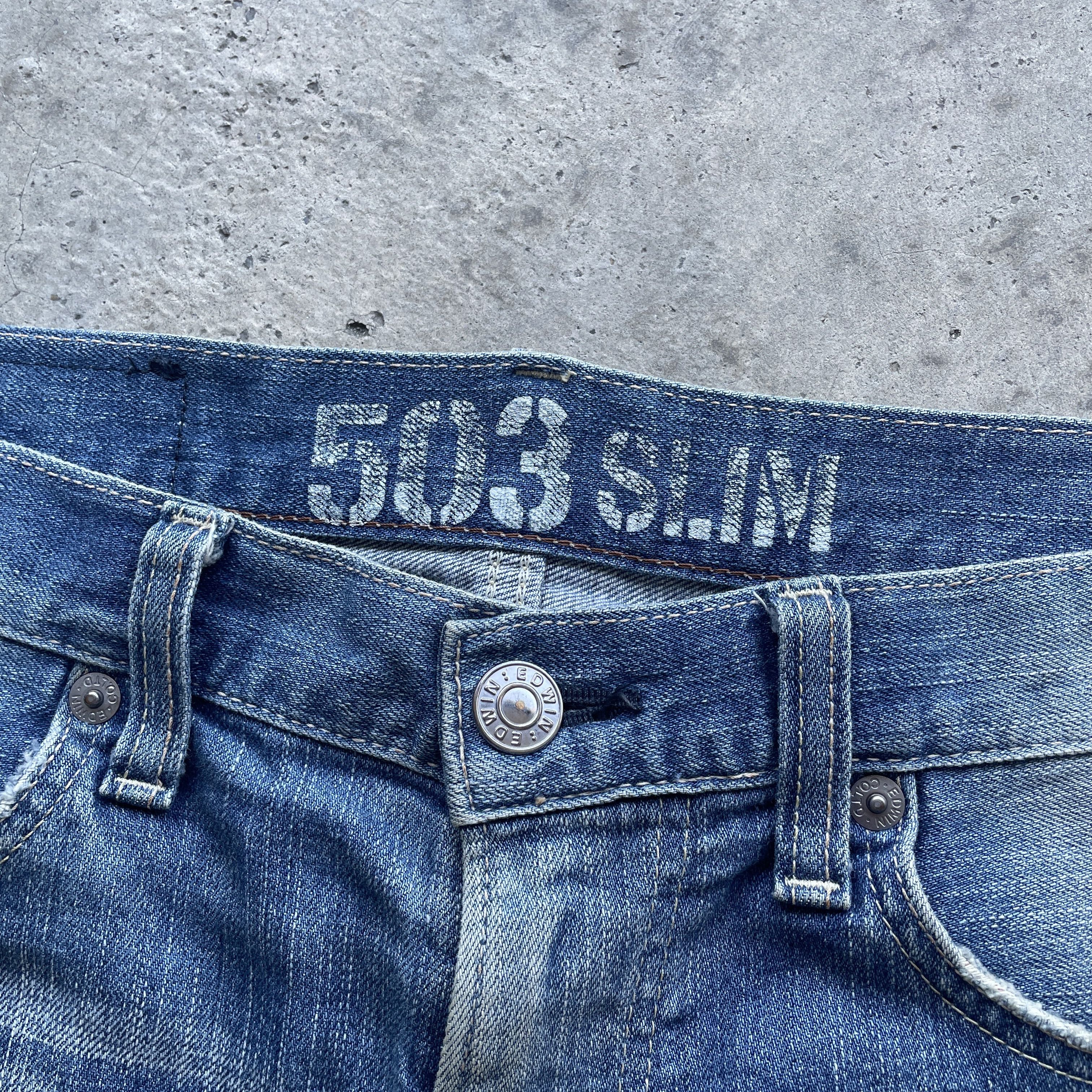 Edwin × Japanese Brand VINTAGE EDWIN DISTRESSED DENIM FADED RUSTY PANTS JEANS W36 Size US 36 / EU 52 - 6 Thumbnail