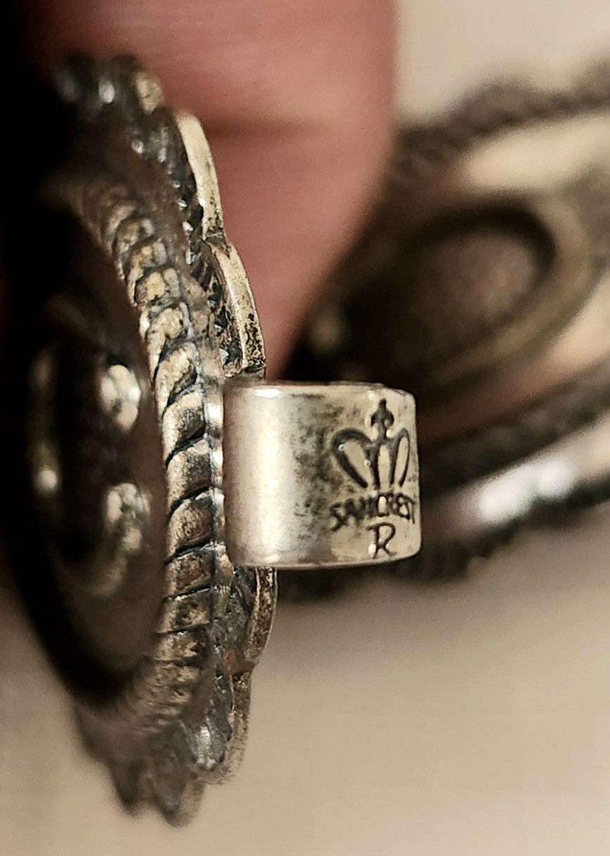 Other Sanford Sancrest R Concho Belt vtg Silver Patina color Natve Size ONE SIZE - 8 Thumbnail