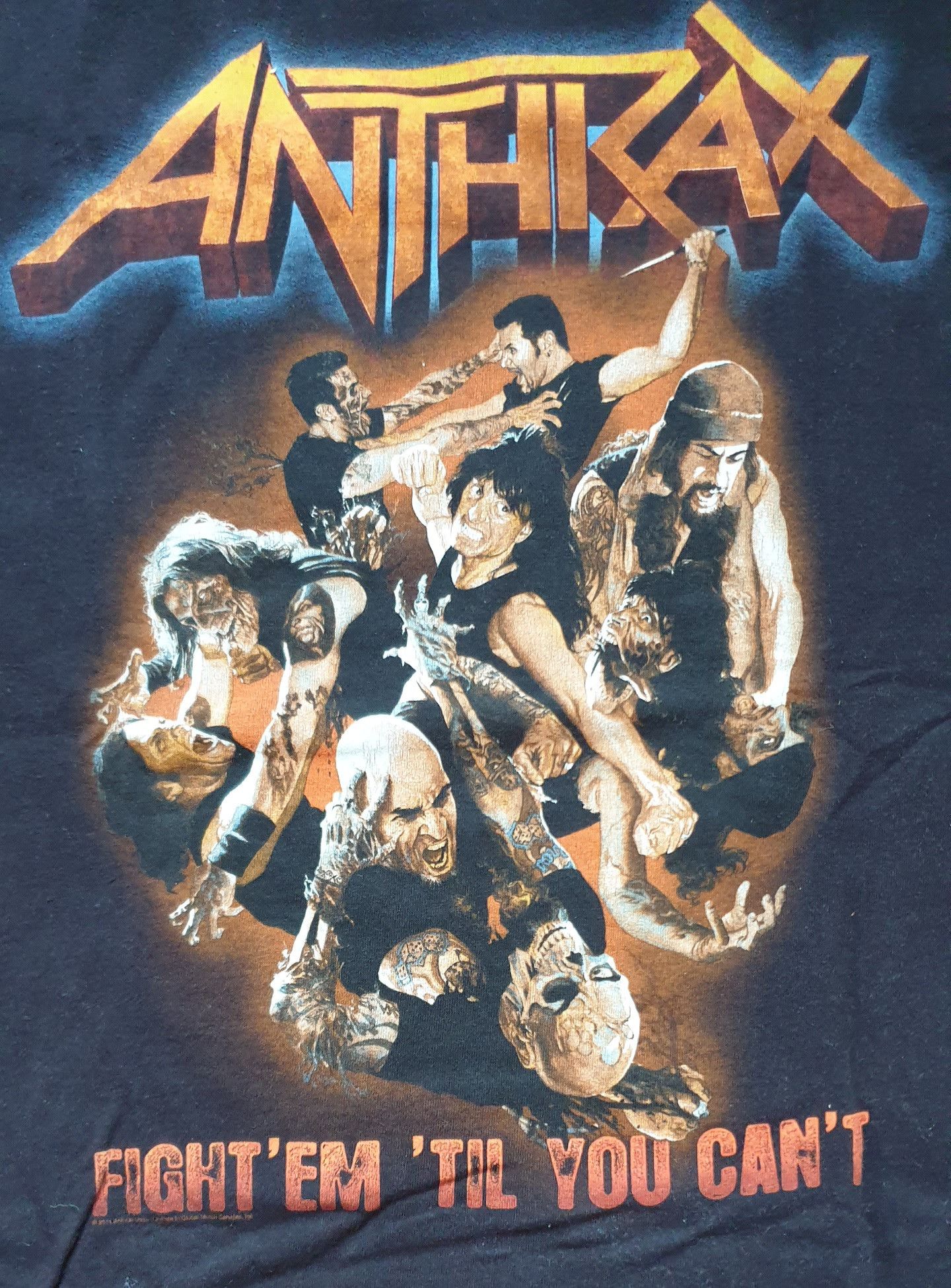 Band Tees × Hanes ANTHRAX - Fight'Em 'Til You Can't - Tour 2011 Size US XL / EU 56 / 4 - 1 Thumbnail