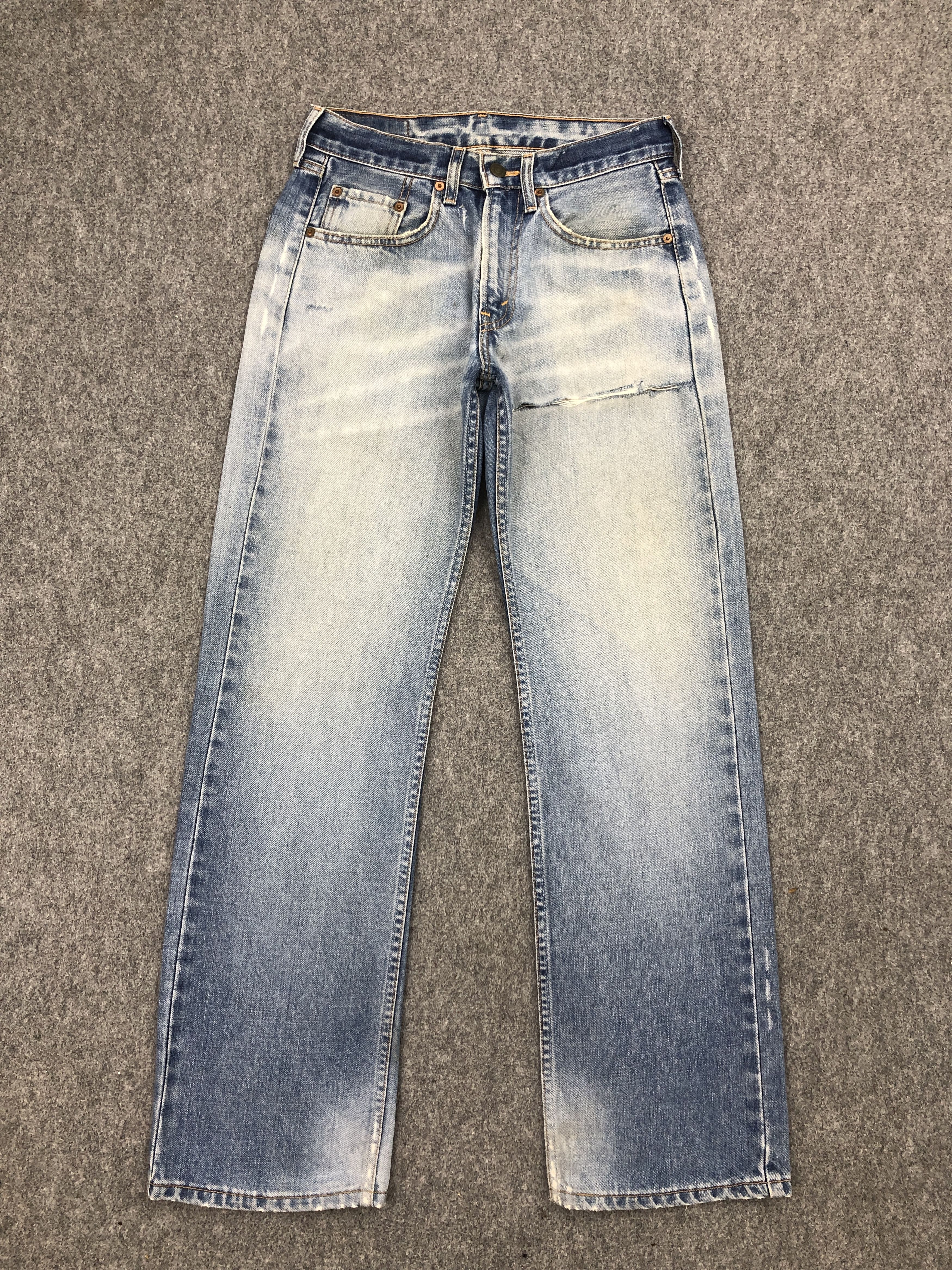image of 90's Levis 506 Stone Washed Jeans in Blue Denim, Men's (Size 28)
