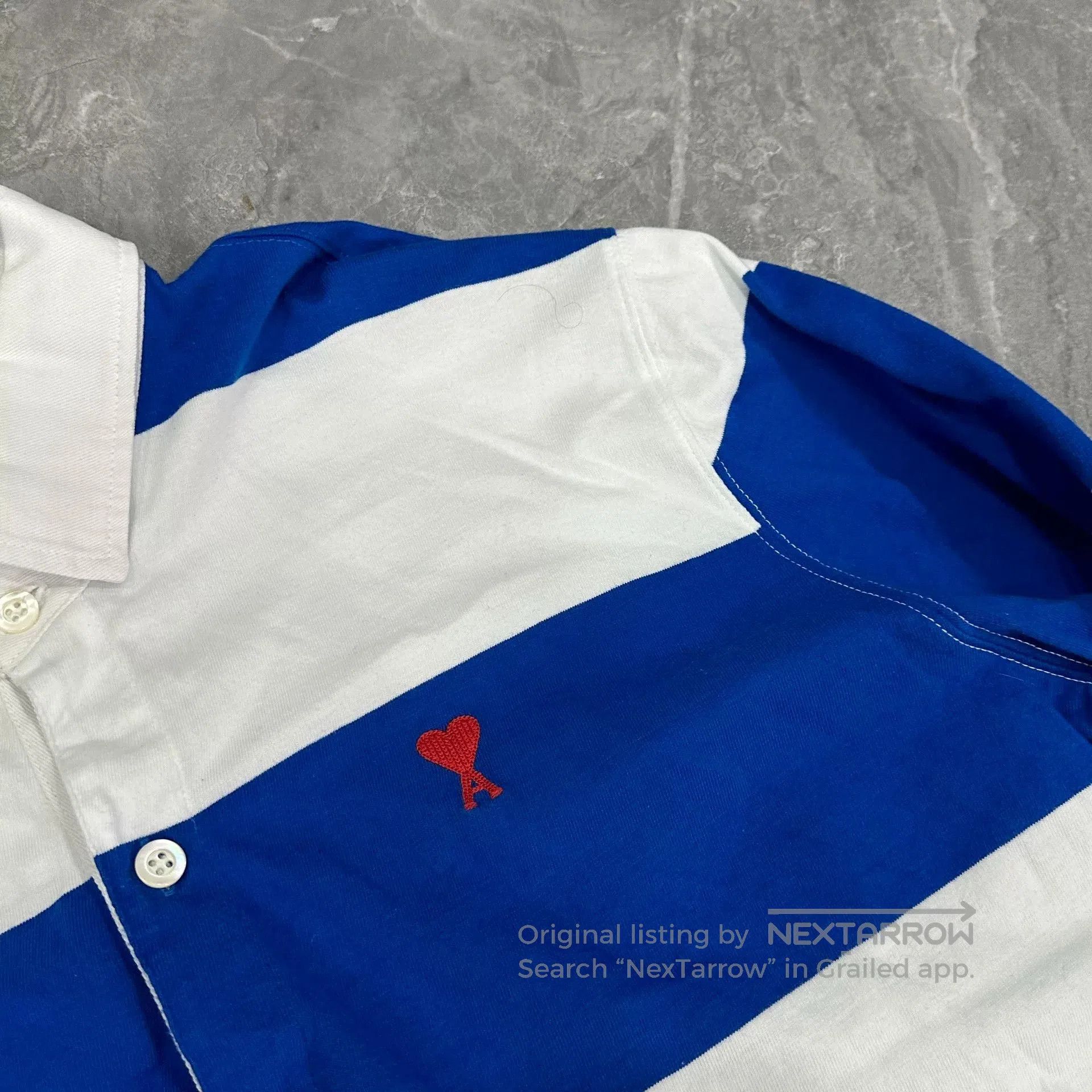 AMI AMI Heart Embroidered Long Sleeve Polo. Size US L / EU 52-54 / 3 - 2 Thumbnail