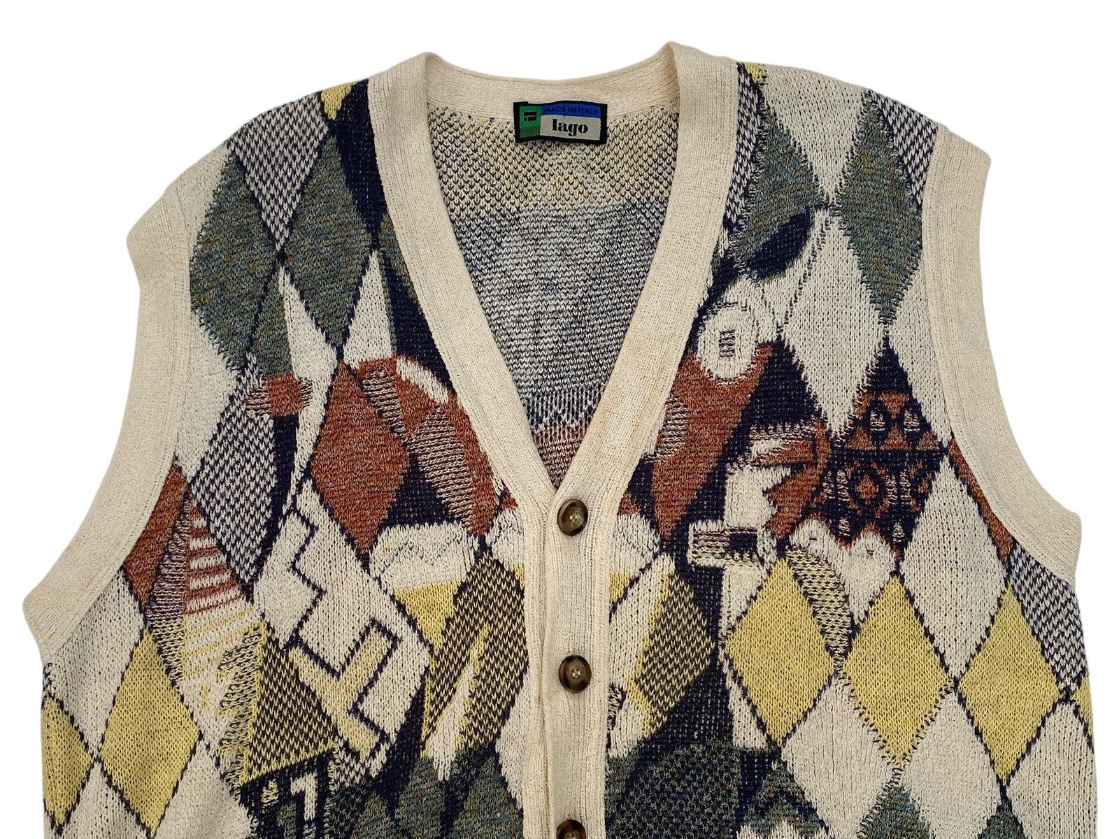 Vintage Vtg Lago Sweater Button Up Size L / US 10 / IT 46 - 4 Thumbnail