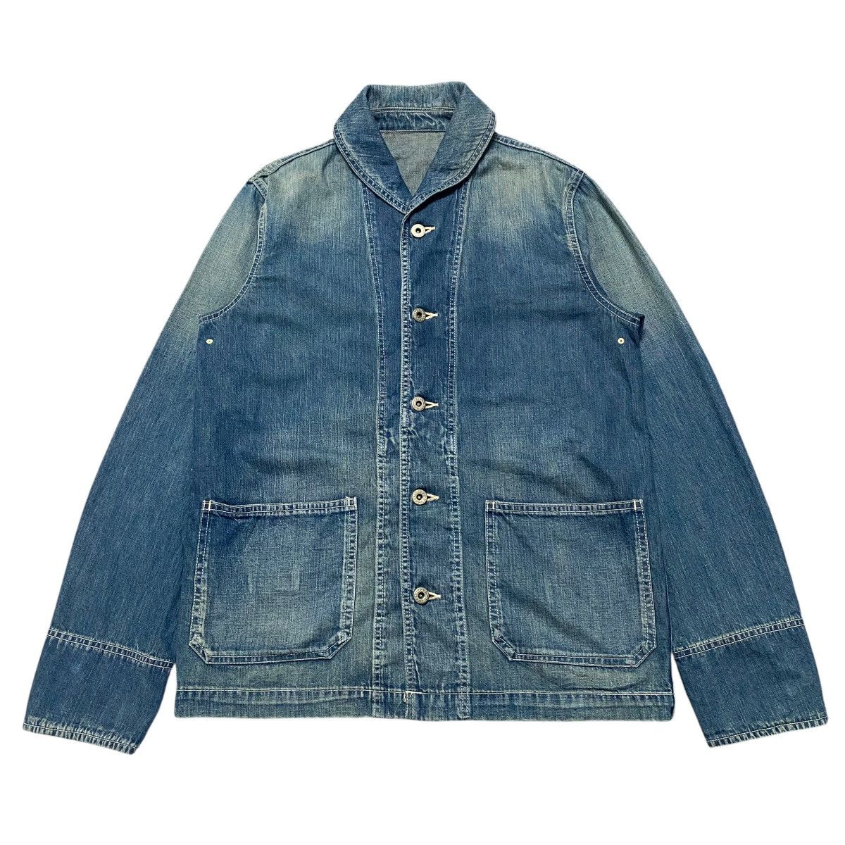 Sophnet. Sophnet US Navy Shawl Collar Denim Jacket Size US M / EU 48-50 / 2 - 1 Thumbnail