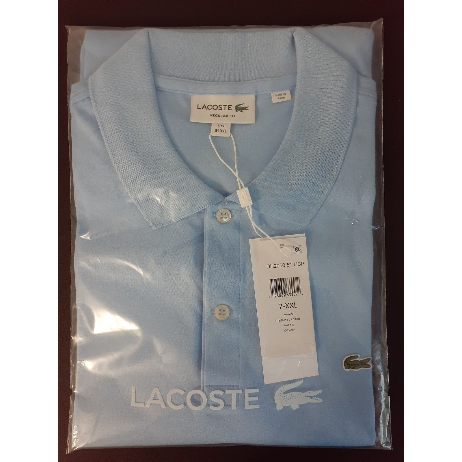 Lacoste Lacoste Mens Pima Jersey Interlock Regular Fit Polo Blue XXL Size US XXL / EU 58 / 5 - 2 Thumbnail