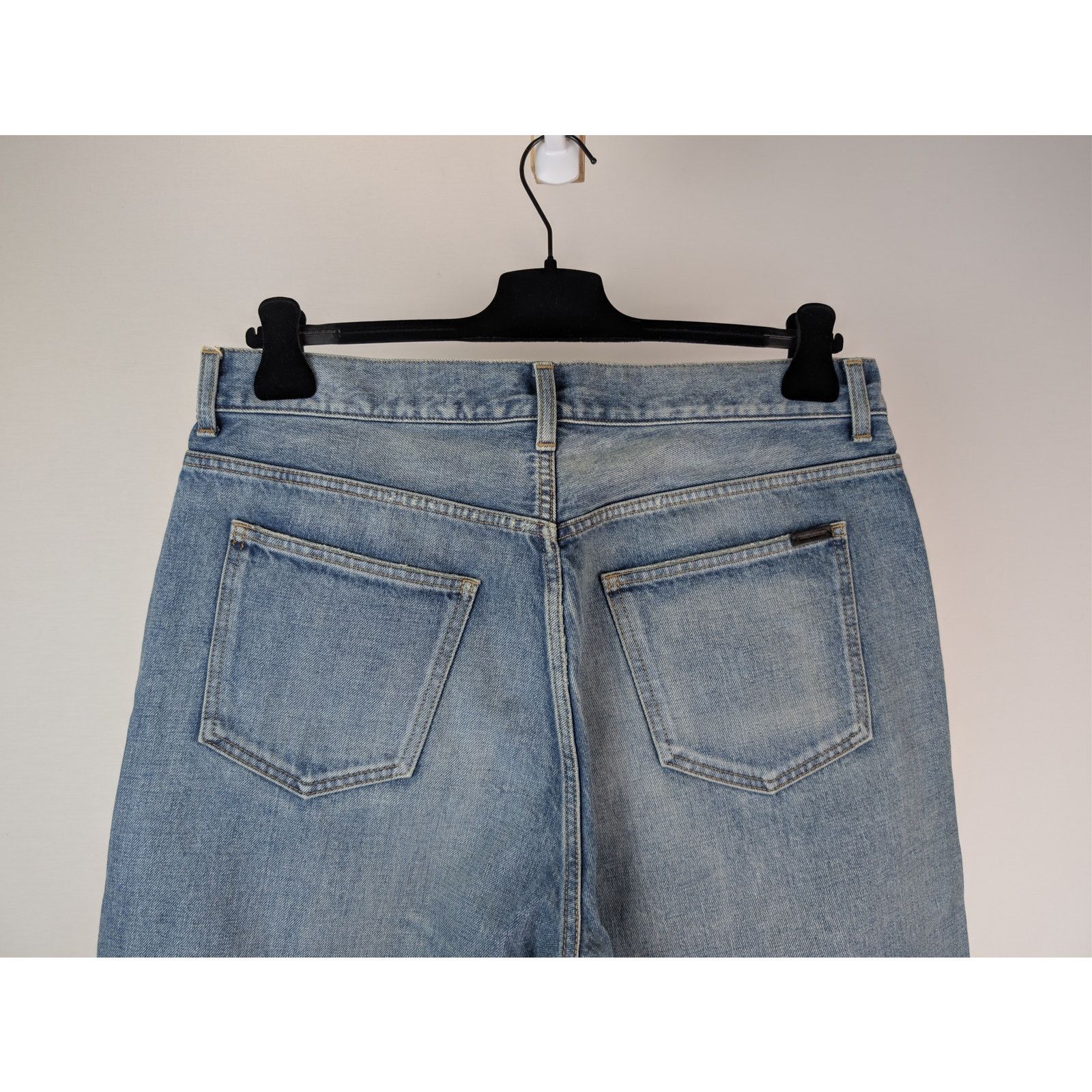 Saint Laurent Paris o1rshd1 Adjusted Maxi Long Baggy Denim Jeans Charlotte Blue Size US 32 / EU 48 - 11 Thumbnail