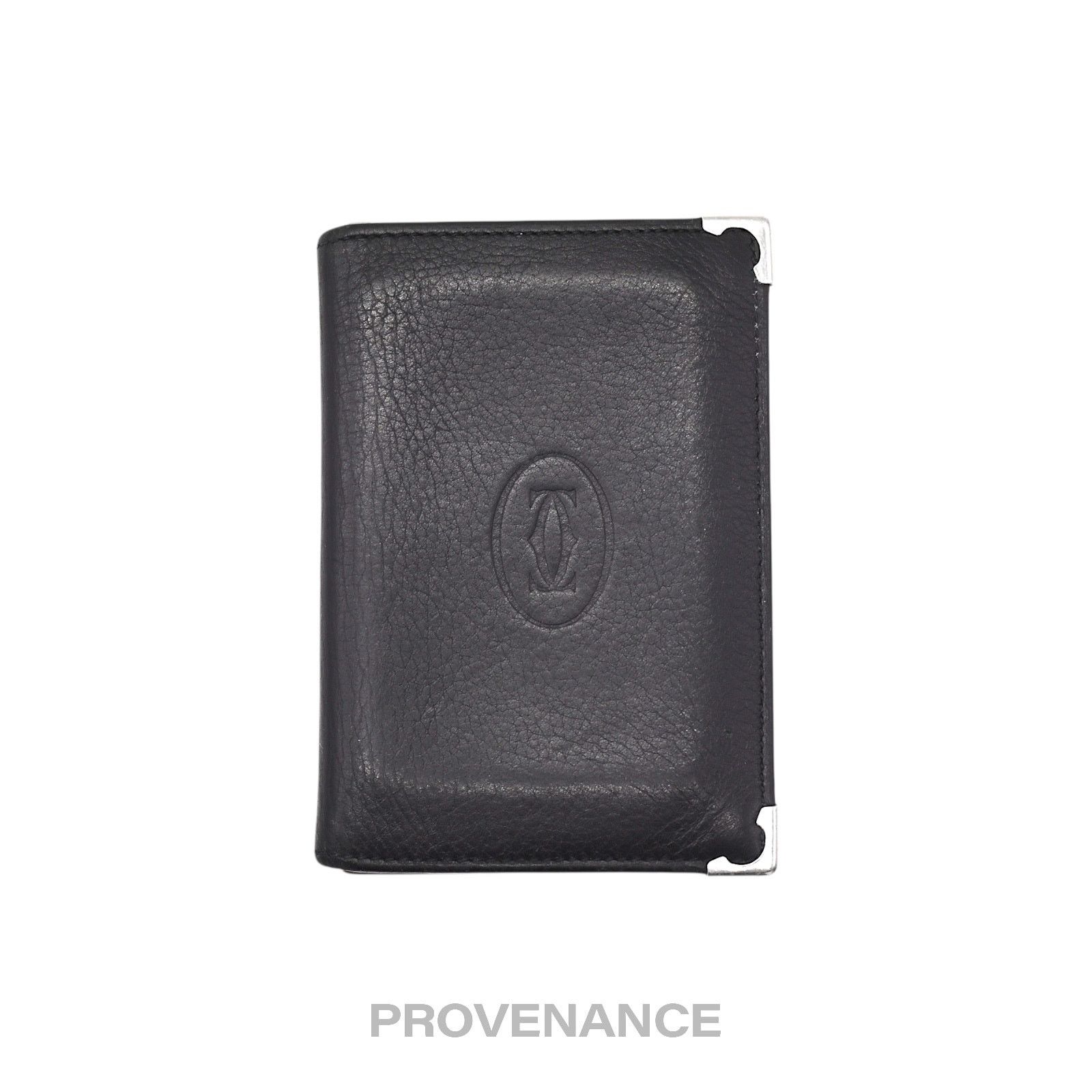 🔴 Cartier Pocket Organizer Wallet Black Red Leather