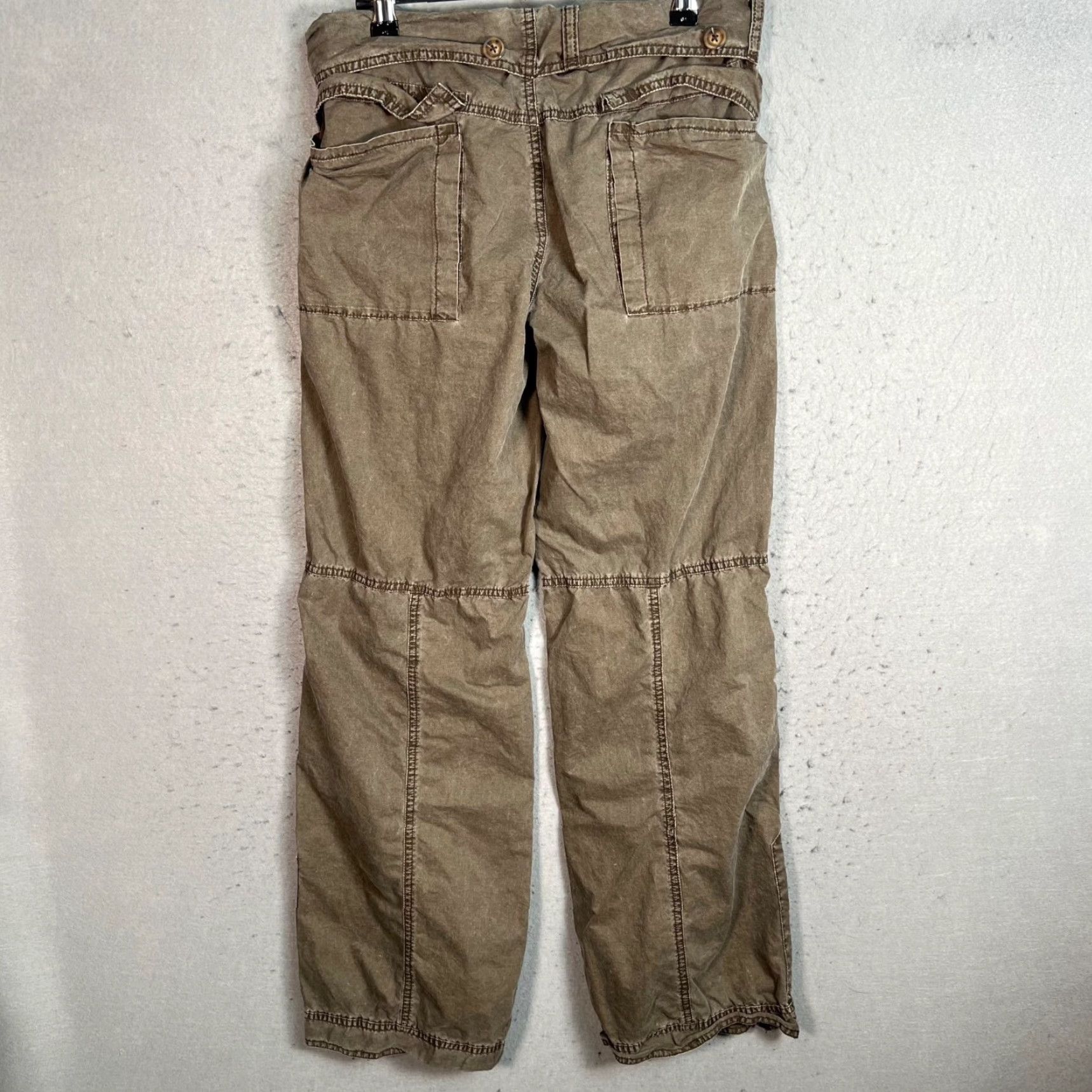 UNIF UNIF Womens 26 Olive Green Cargo Pants 100% Cotton Straight Leg Relaxed Fit Size 26" / US 2 / IT 38 - 2 Thumbnail