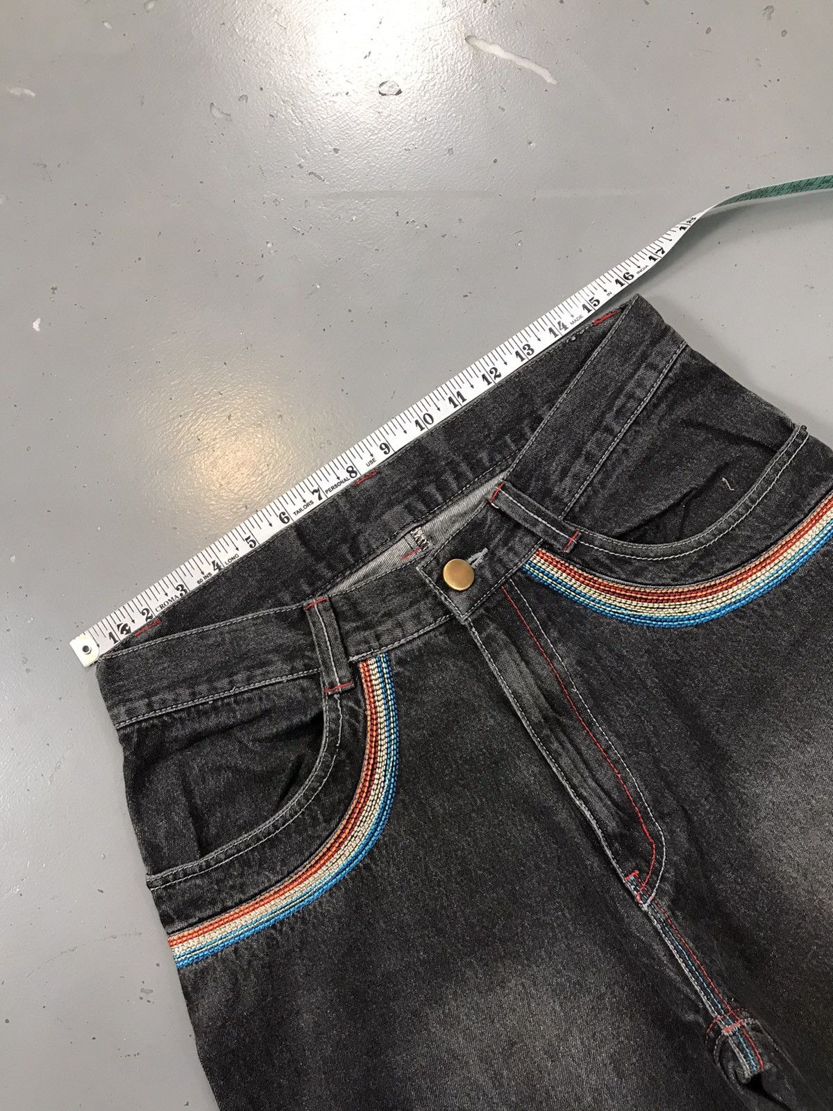 JNCO × Southpole × Vintage Vintage faded Y2K rainbow stitch denim jort Size US 32 / EU 48 - 5 Thumbnail