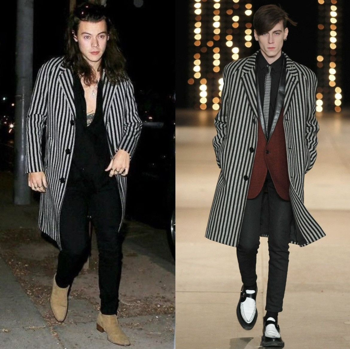 Hedi Slimane × Saint Laurent Paris FW2014 1/1 Sample Double Breasted Striped Wool Peacoat Size US M / EU 48-50 / 2 - 2 Thumbnail