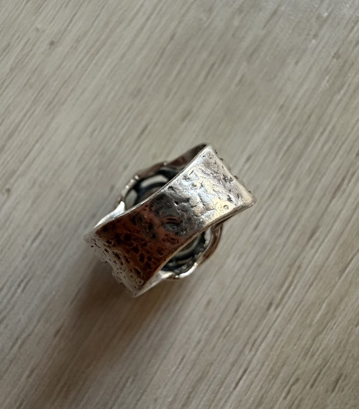 Vintage Vintage Italy 925 Silver Wrapped Nested CZ Cocktail Ring Size ONE SIZE - 6 Thumbnail