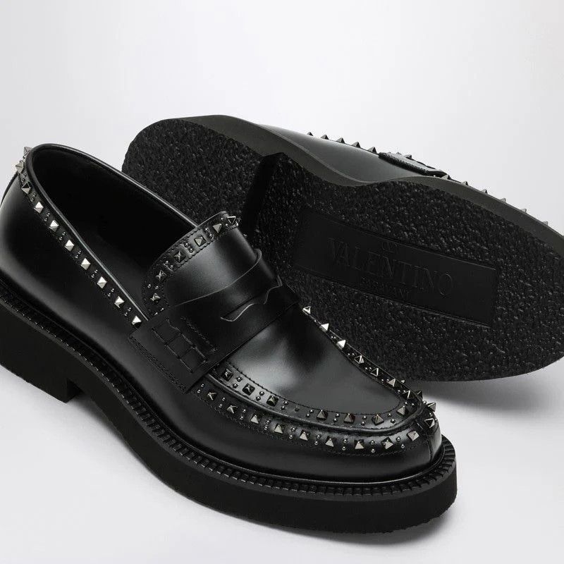 Valentino o1s22i1n1224 Gentleglam Leather Loafers in Black Size US 8 / EU 41 - 4 Thumbnail