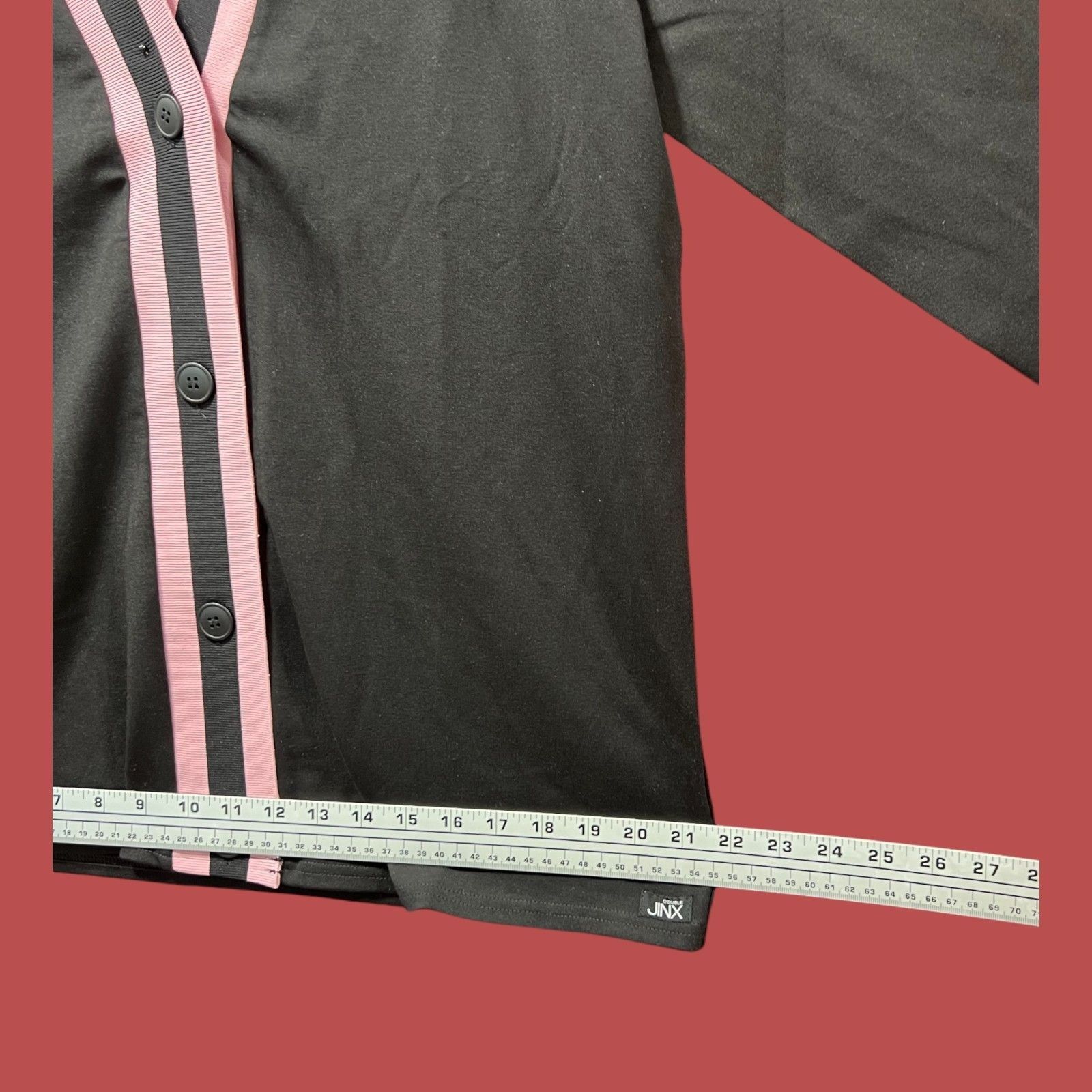 Other Double Jinx - Women's Striped-Edge Cardigan Sweater - Black/ Size XL / US 12-14 / IT 48-50 - 5 Thumbnail