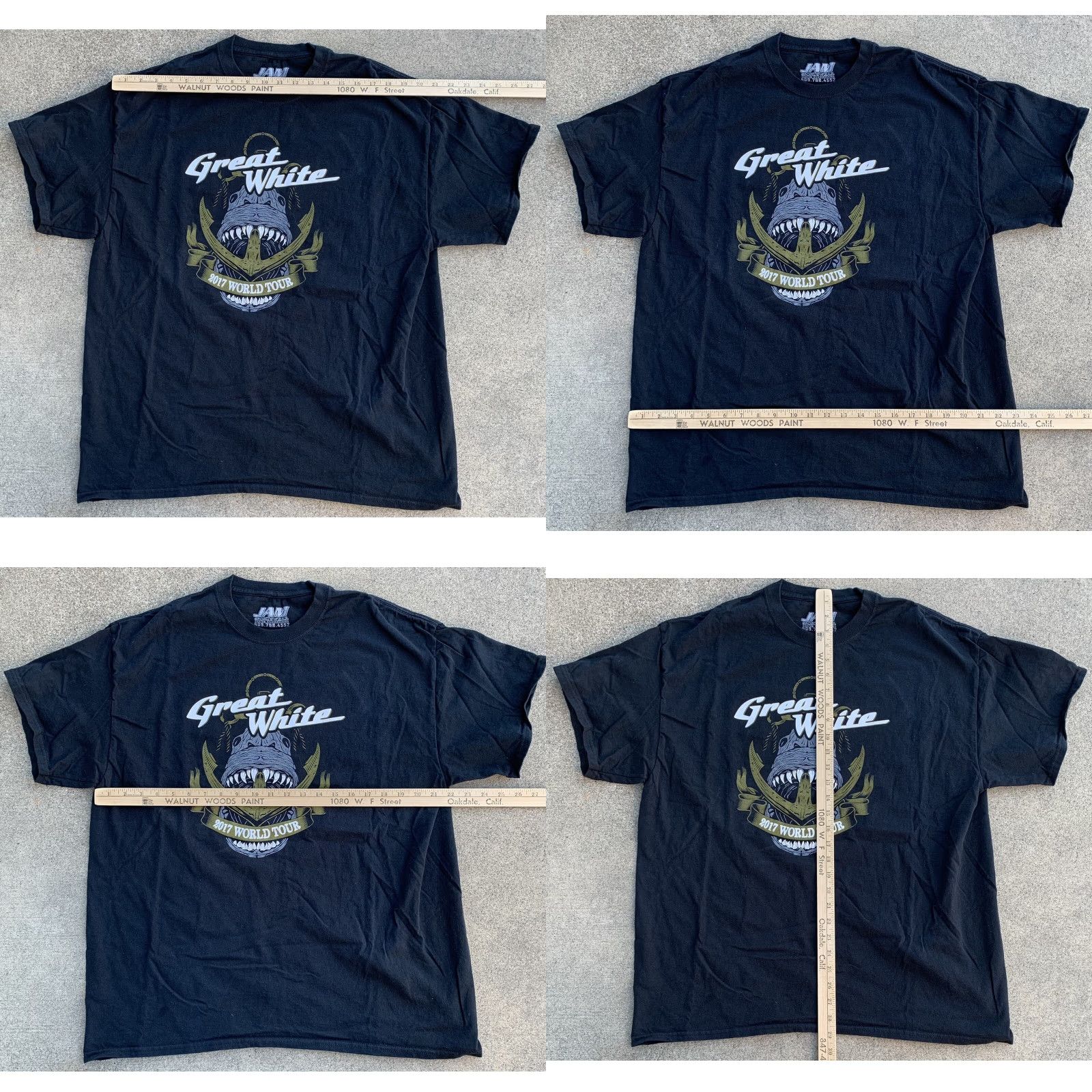 Salem Sportswear Jam Sportswear Great White 2017 World Tour T-Shirt Men 2XL Black Graphic Print Tee Band Concert PT Shirt Size 2XL Mens Size US XXL / EU 58 / 5 - 8 Thumbnail