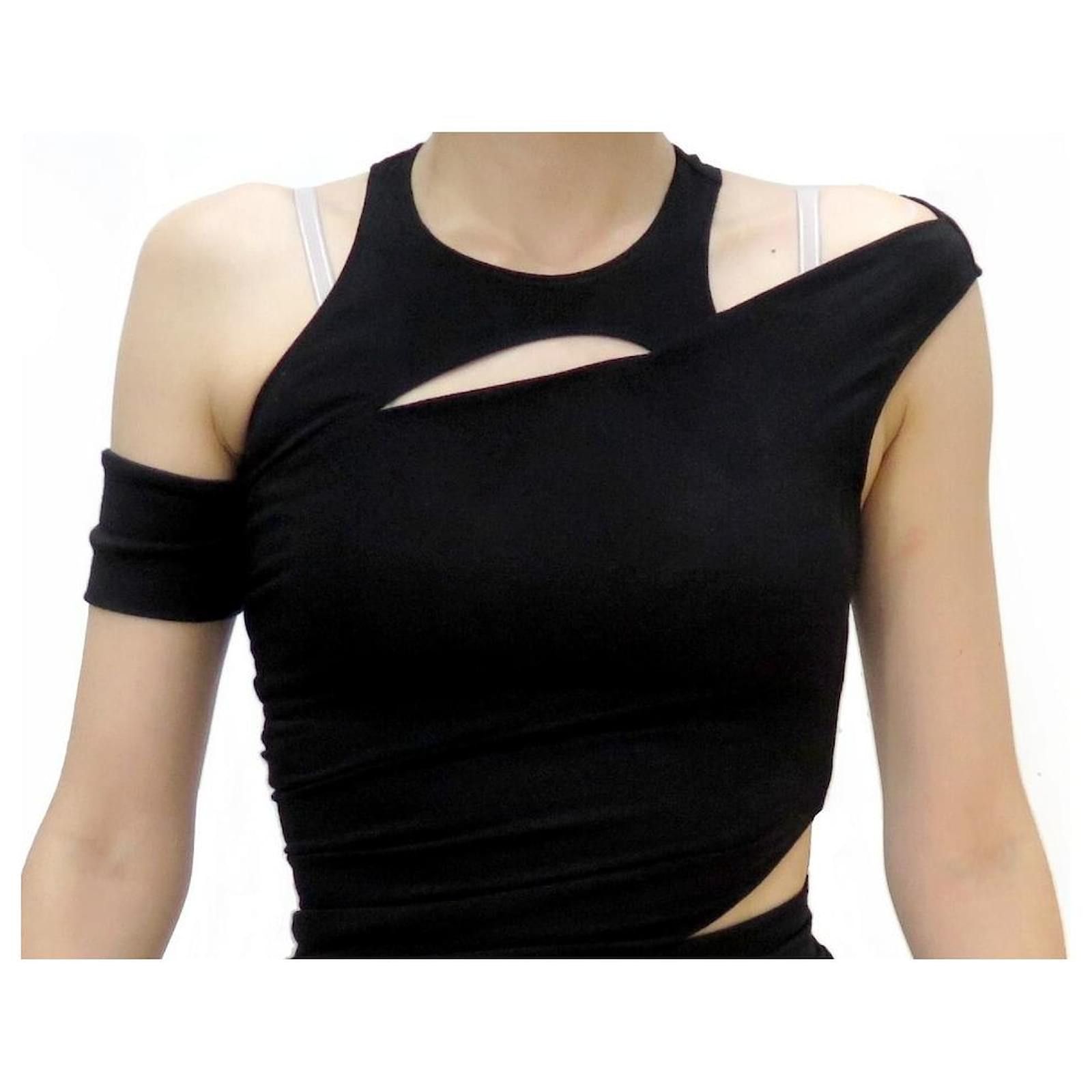 Celine o1bcso1str0824 Lolita Asymmetric Dress In Wool Jersey Black Size XXS / US 00 / IT 34 - 2 Thumbnail