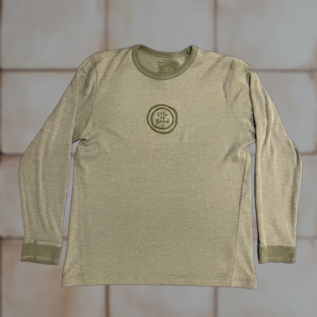 Life is Good Life is Good Thermal Shirt Mens Medium Green Long Sleeve Crewneck Size US M / EU 48-50 / 2 - 1 Thumbnail
