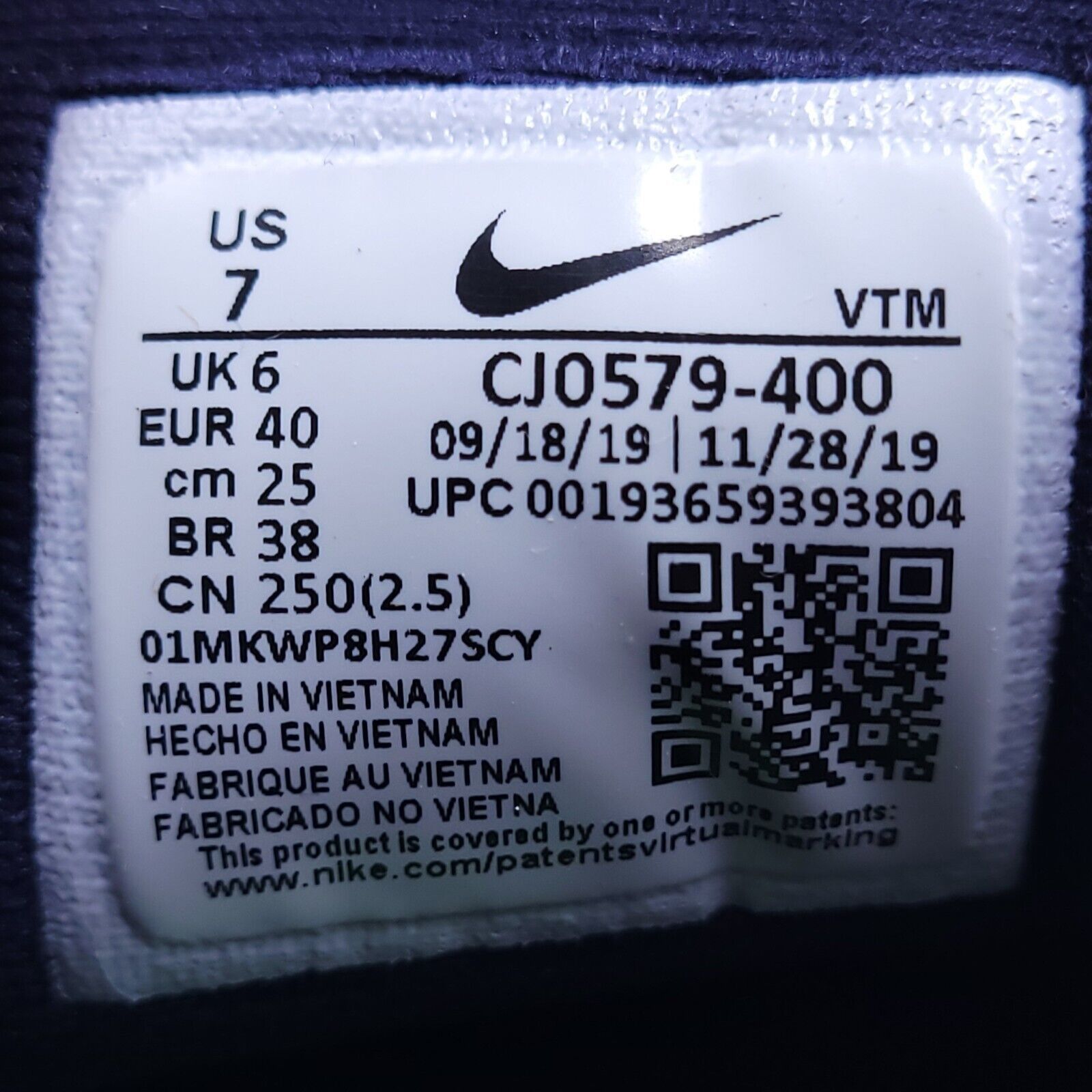 Nike Nike Air Max 270 React Shoe Men Size 7 CJ0579-400 Blue White Size US 7 / EU 40 - 8 Thumbnail