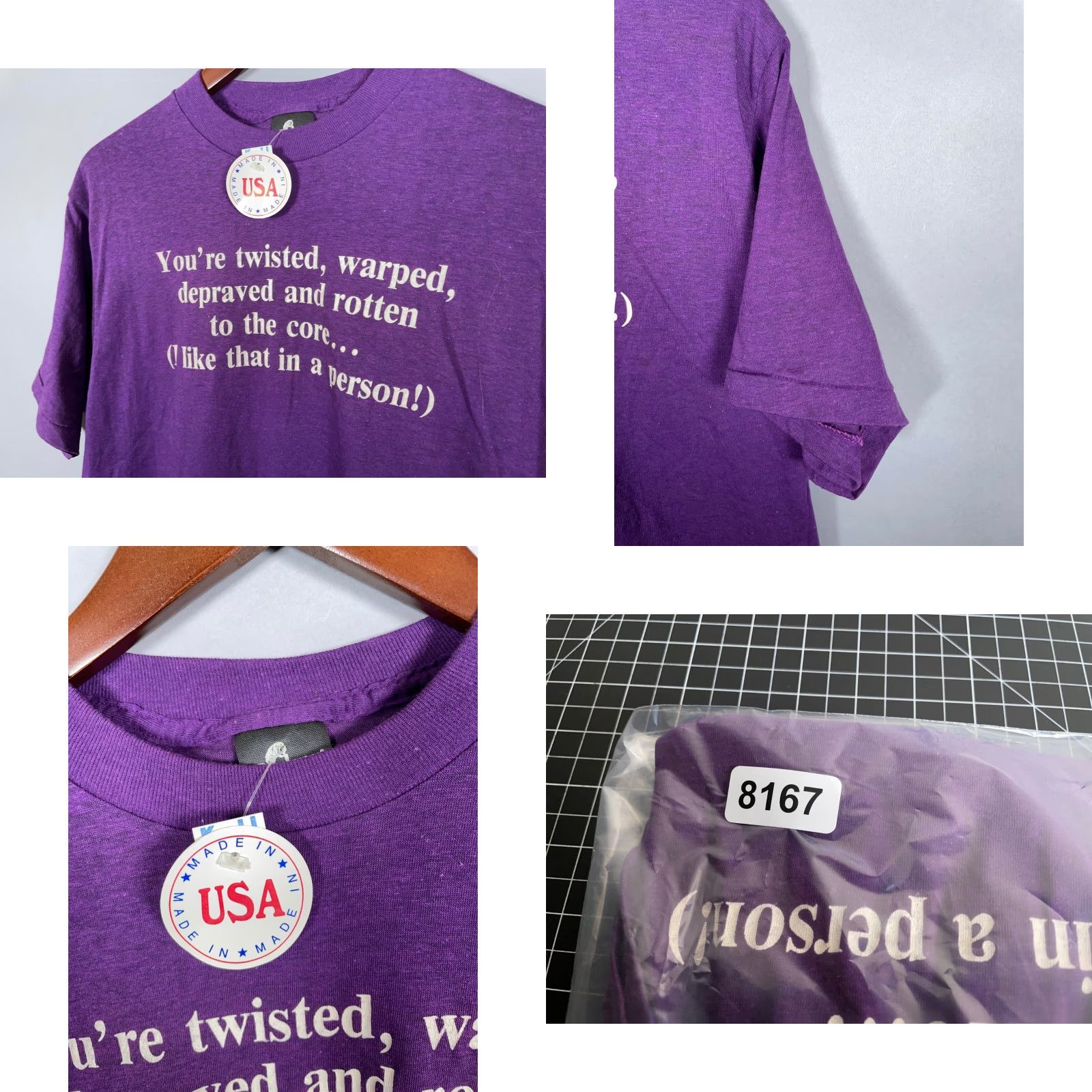 Vintage VTG Badger Sport T-Shirt Shirt Unworn Purple Short Sleeve Crew Neck Adult Small Logo Graphic 80s 90s Funny Music Size US S / EU 44-46 / 1 - 8 Thumbnail