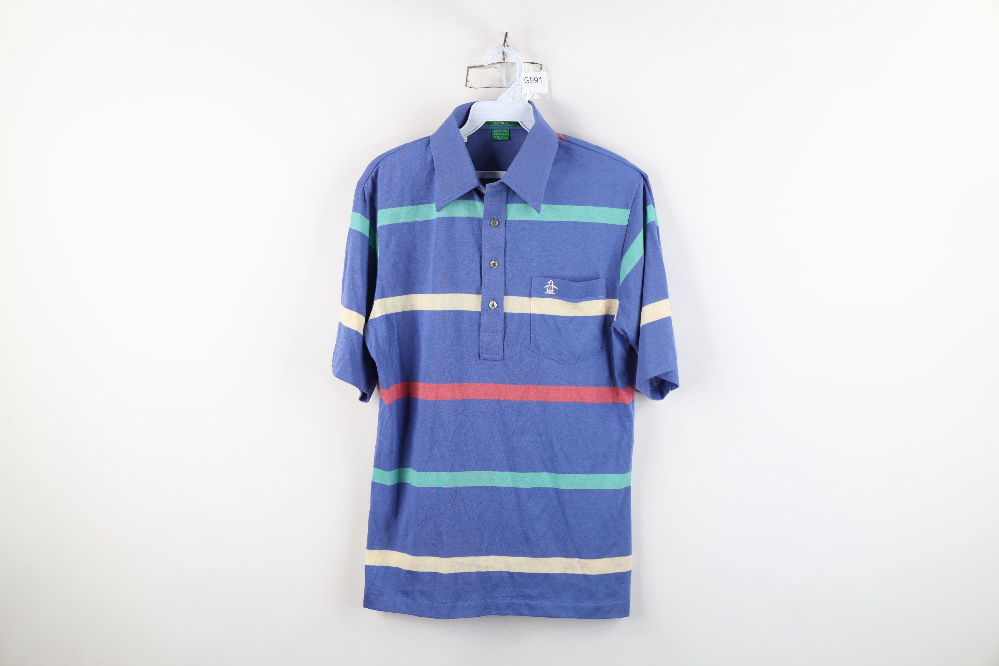 Vintage Vintage 70s Streetwear Striped Knit Collared Golf Polo Shirt Size US M / EU 48-50 / 2 - 1 Thumbnail