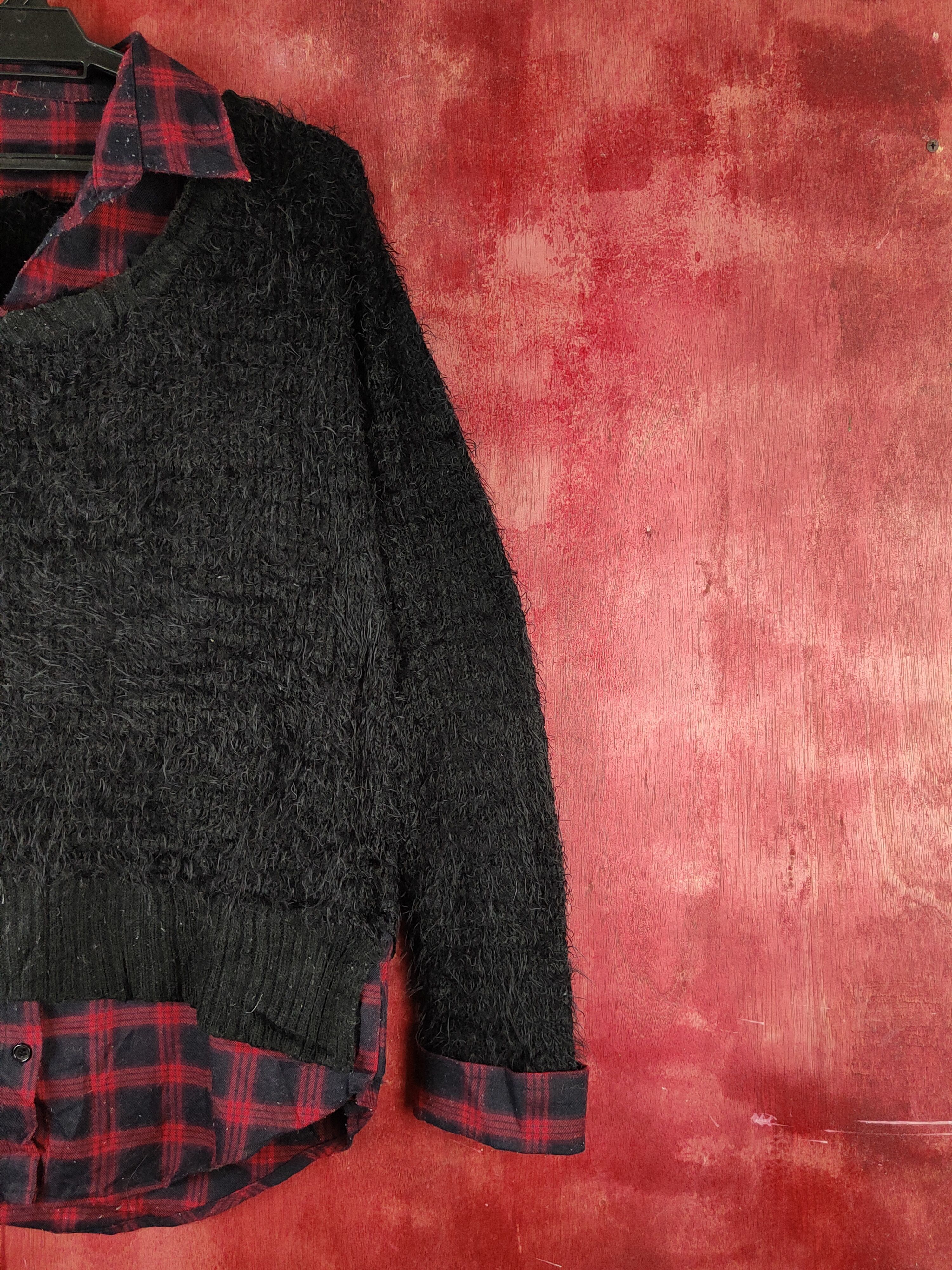 Vintage Japanese Brand Black Red Fur Mohair Knitwear #S2184 Size L / US 10 / IT 46 - 5 Thumbnail