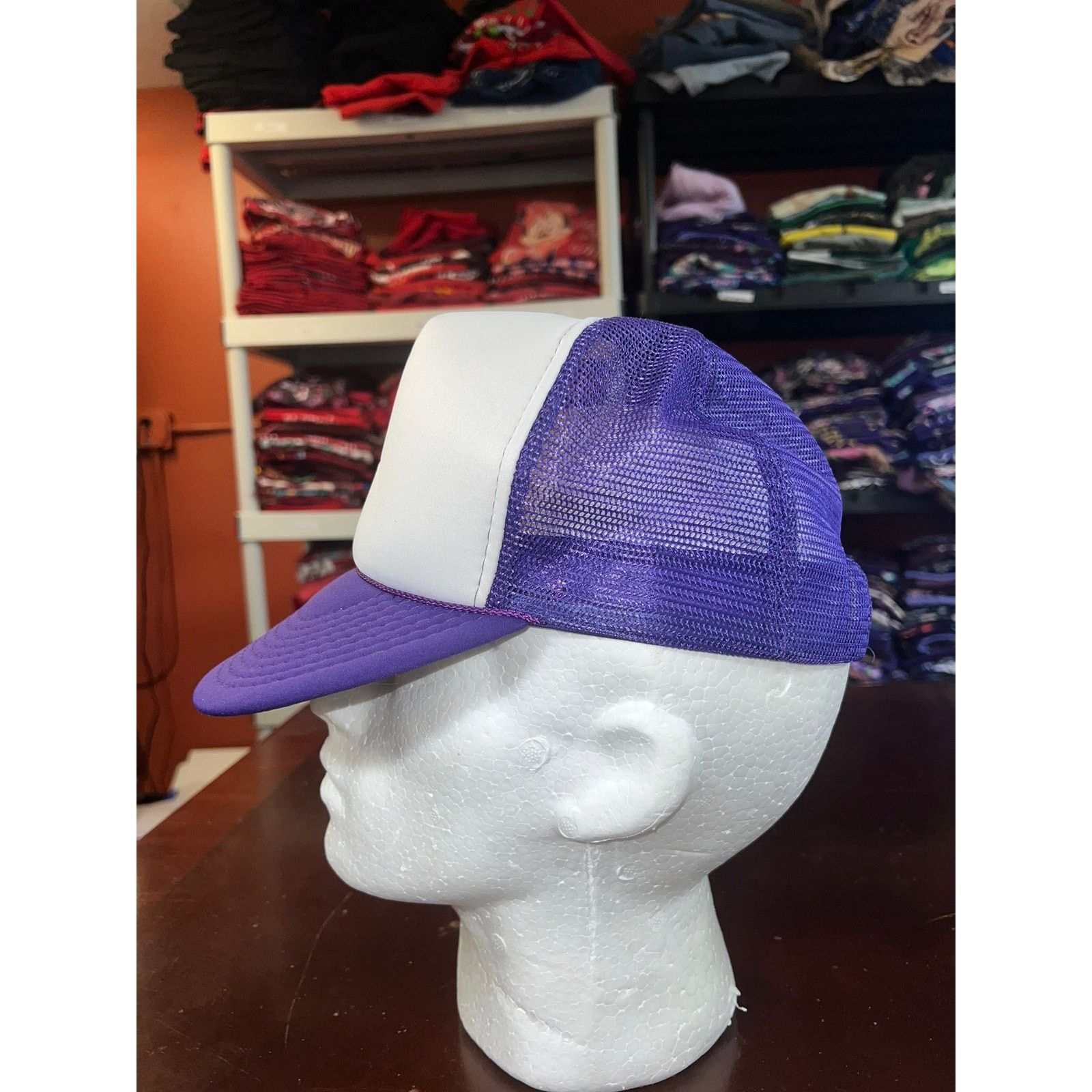 Vintage Vintage White Purple Hat Trucker Headwear Blank Snapback 90s Size ONE SIZE - 3 Thumbnail