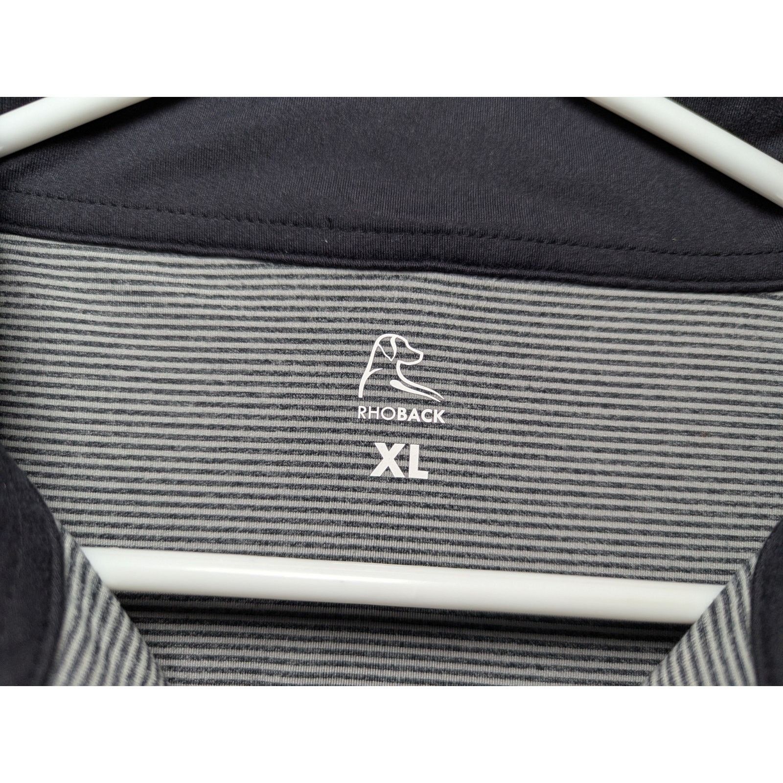 Other Rhoback Men's XL Quarter Zip Pullover Micro Stripe Gray Size US XL / EU 56 / 4 - 6 Thumbnail