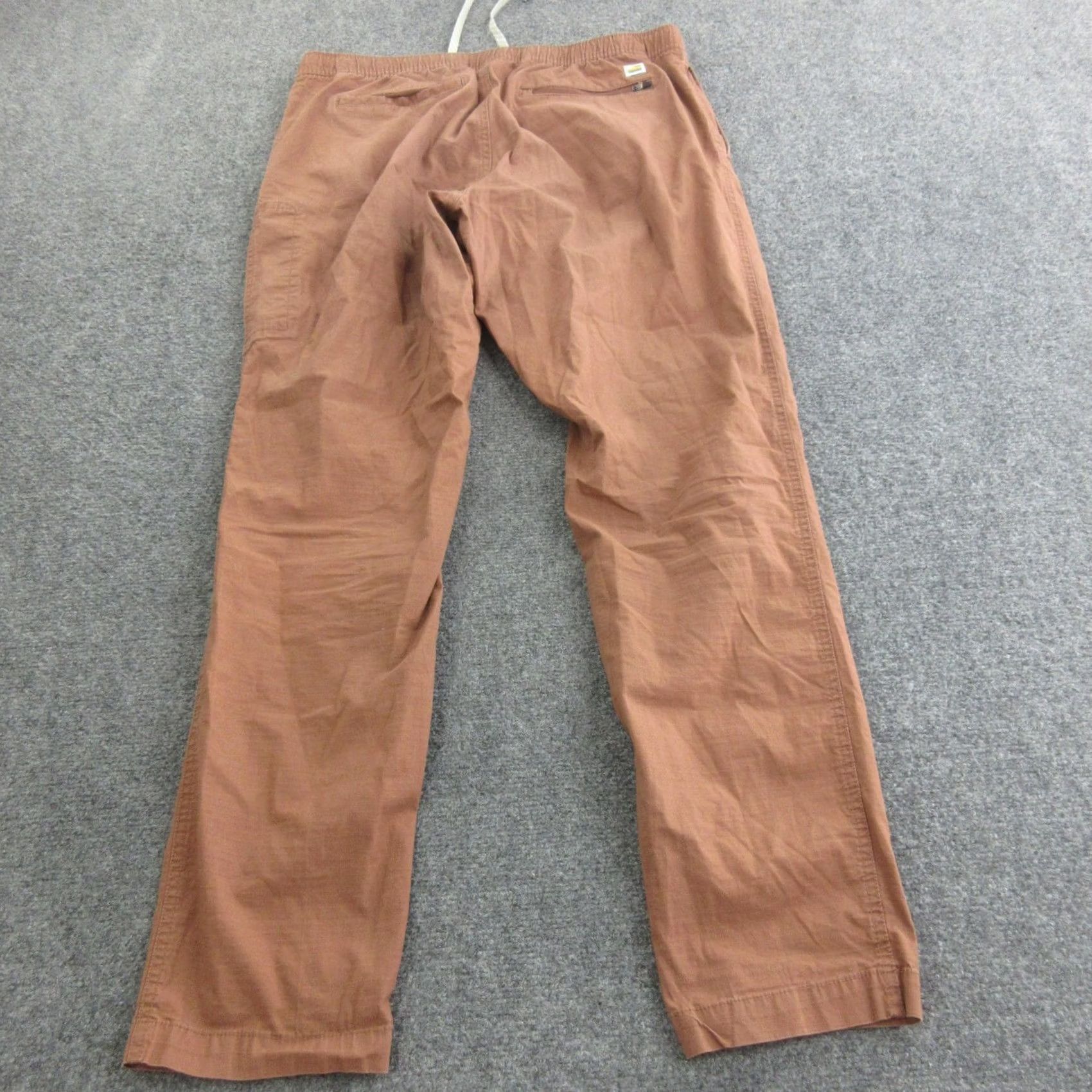 Vuori Vuori Pants Mens M Brown Khakis Elastic Waist Drawstring Zip Pocket Casual Size US 31 - 6 Thumbnail