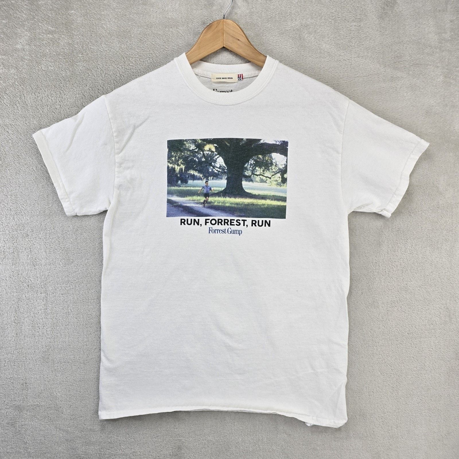 Other Good Rock Speed Forrest Gump Shirt Mens Medium White Movie Size US M / EU 48-50 / 2 - 2 Thumbnail