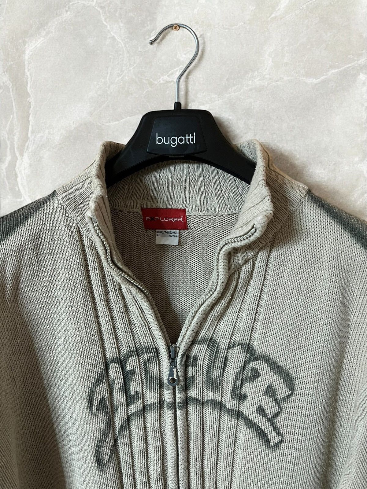 Designer × Vintage VINTAGE HEAVY KNITTED GRAFFITI LOGO Metal Zipper Sweater y2k Size US L / EU 52-54 / 3 - 9 Thumbnail
