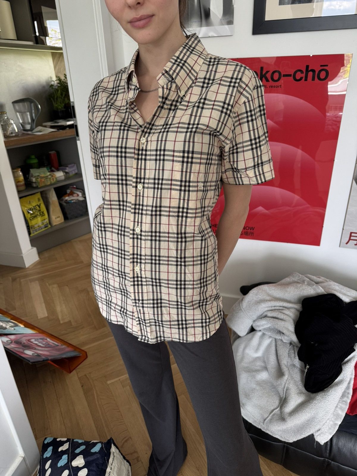 Burberry Burberry Nova Checked Beige Designer Button Up Shirt Women Size M / US 6-8 / IT 42-44 - 2 Thumbnail