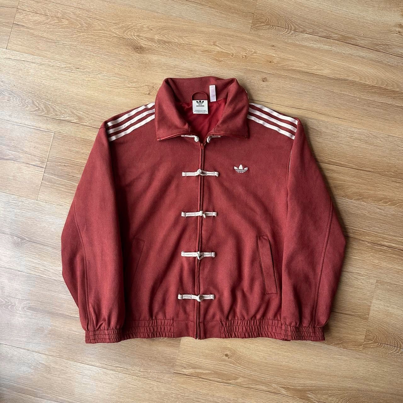 Adidas RARE Adidas Originals Red Chinese Toggle Tank Jacket Size US M / EU 48-50 / 2 - 2 Thumbnail