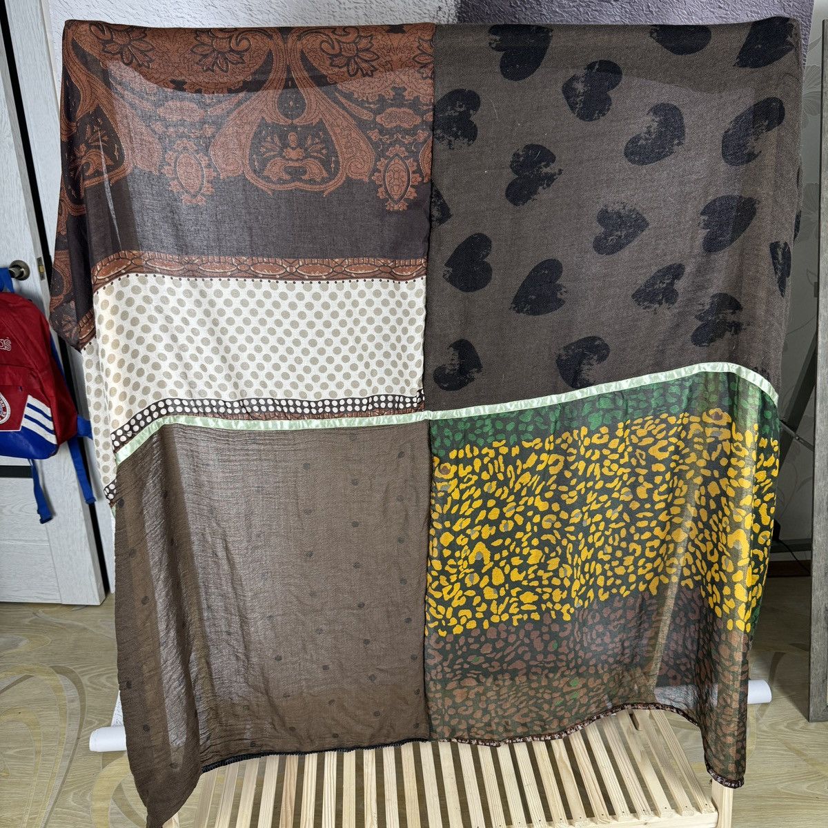Other Fou de Lou Belgium designer multiprint big scarf vintage Size ONE SIZE - 4 Thumbnail