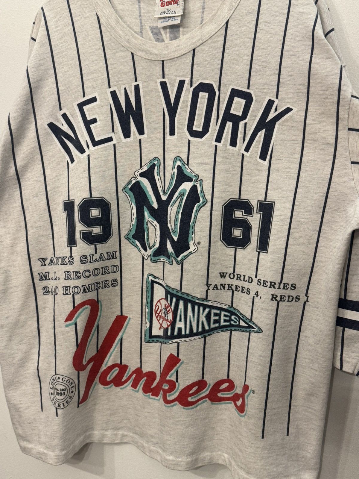 Other 80s Long Gone New York Yankees 1961 World Champions Tee Size US XL / EU 56 / 4 - 8 Thumbnail