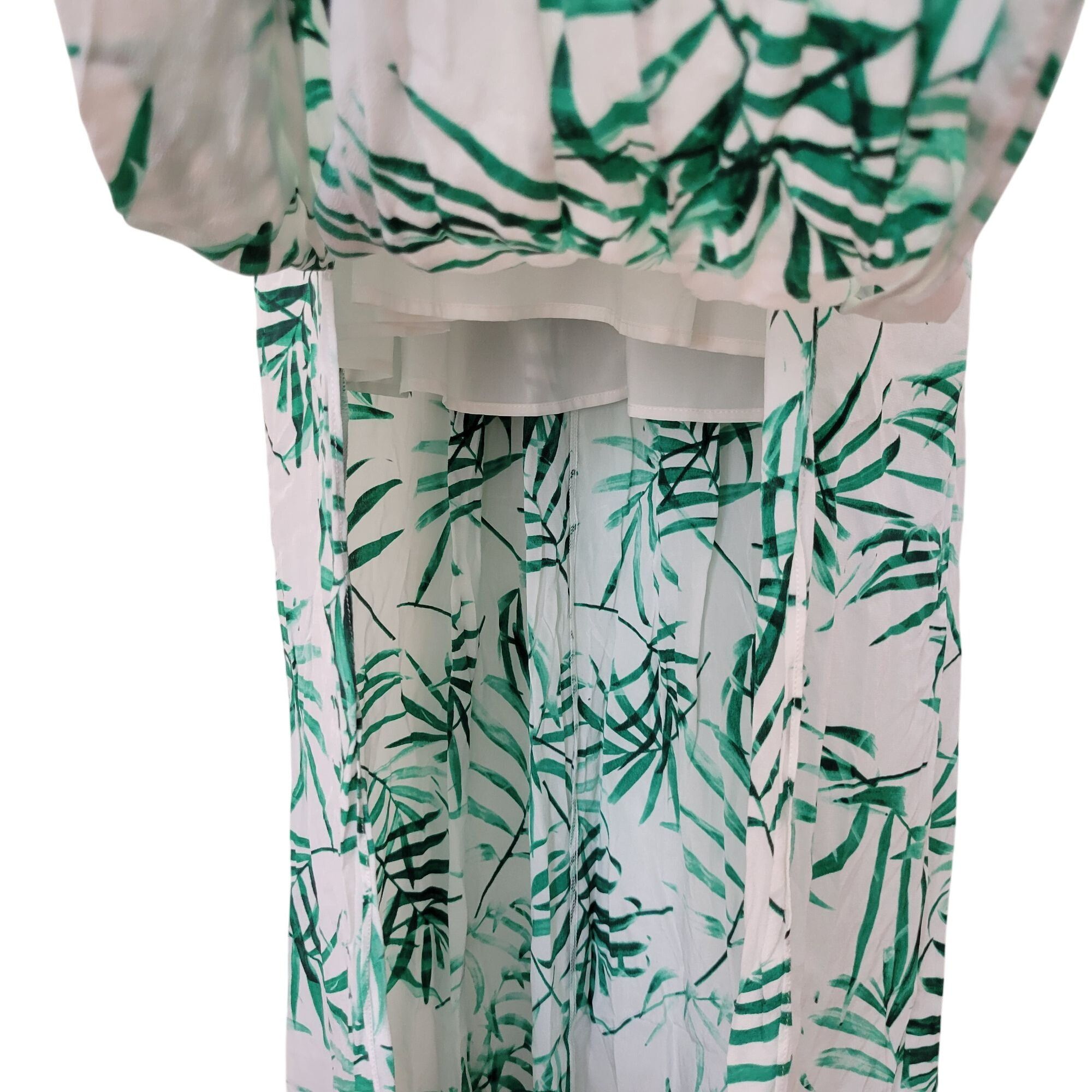 Amanda Uprichard Amanda Uprichard S Silk Green Palm Leaf Print RIO Maxi Halte Size S / US 4 / IT 40 - 5 Thumbnail