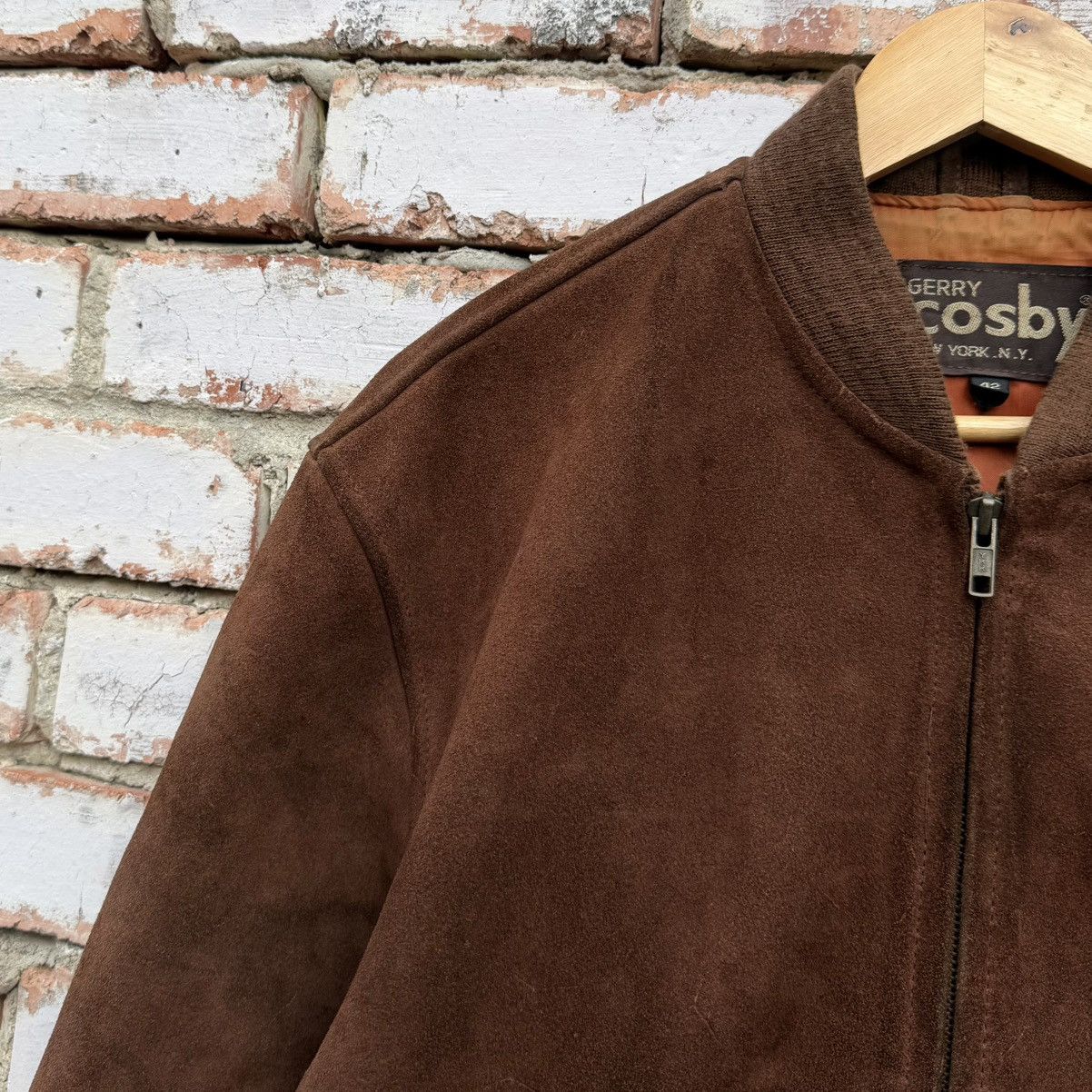 Vintage Vintage Gerry Cosby Suede Leather Bomber Jacket Brown Size US L / EU 52-54 / 3 - 2 Thumbnail