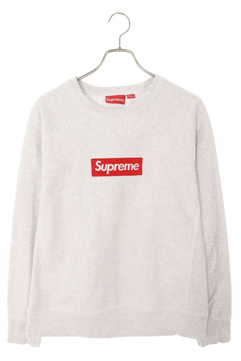 Supreme 18AW Box Logo Crewneck Logo Crewneck Sweatshirt Gray Size M