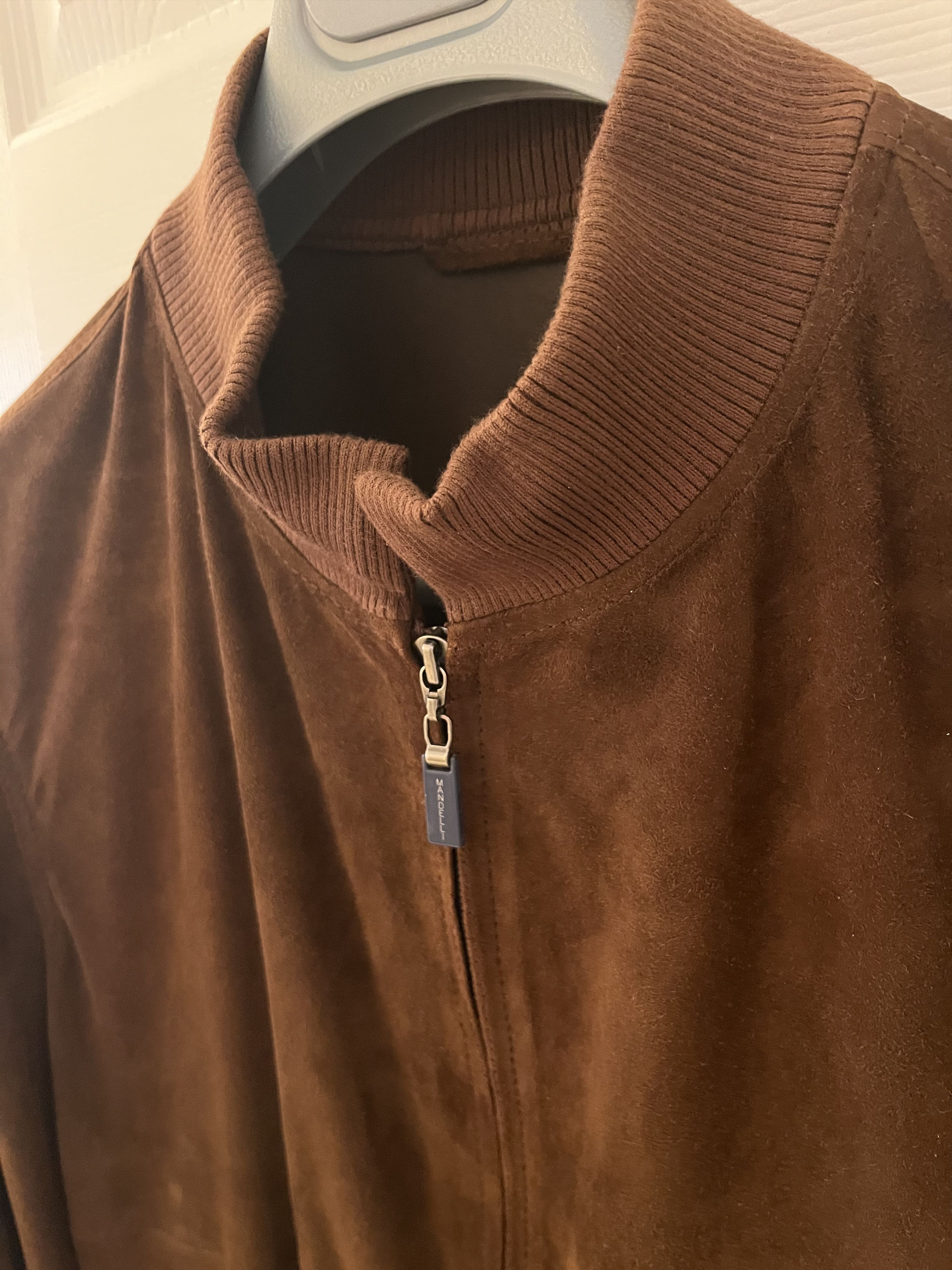 Mandelli Enrico Mandelli Brown Suede Bomber Jacket EU 52 Size US L / EU 52-54 / 3 - 3 Thumbnail