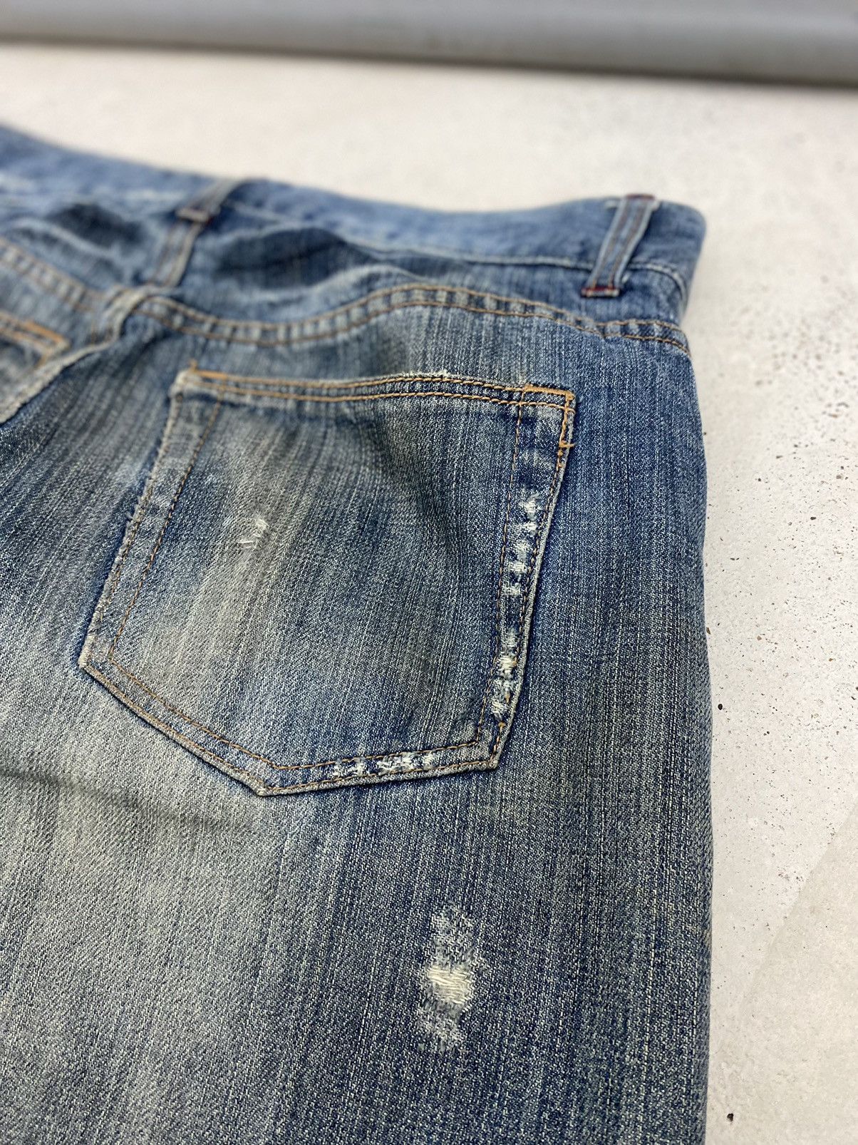 Le Grande Bleu (L.G.B.) Vintage Purete Japan Distress Uruboros Kofu Whisker Straight Size US 31 - 14 Thumbnail