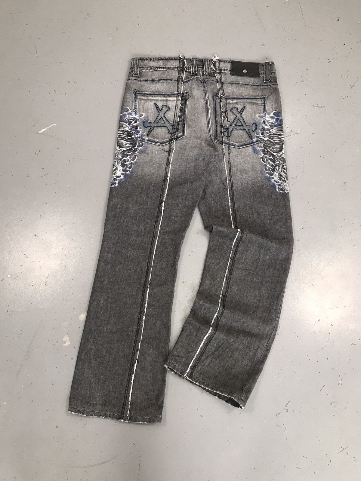 Affliction × Southpole × Vintage Crazy vintage affliction gray skull distressed denim Size US 36 / EU 52 - 11 Thumbnail