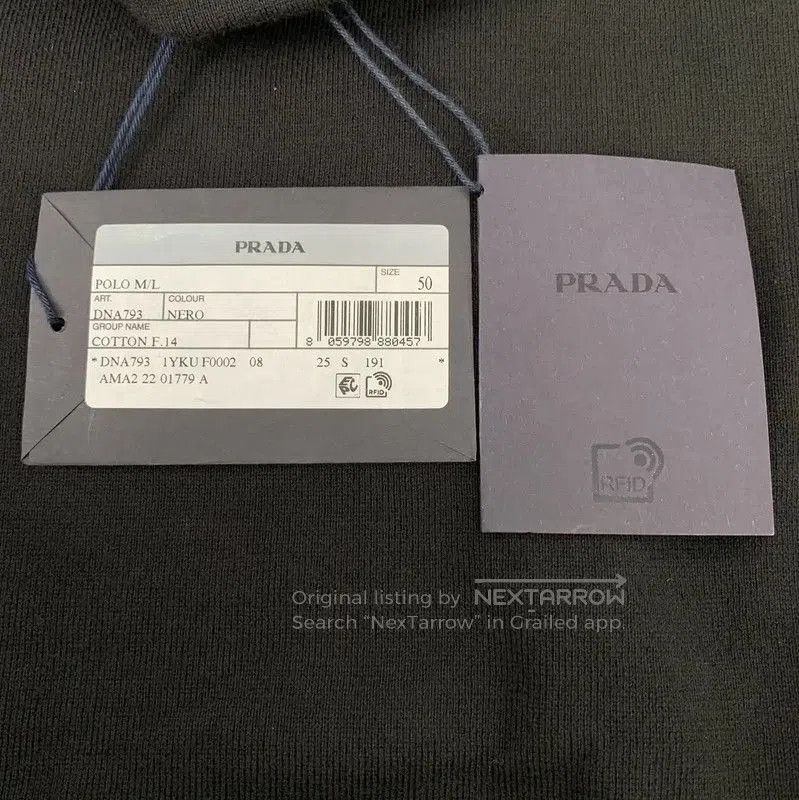 Prada Prada Black Cotton Knit Long Sleeve Shirt. Size US L / EU 52-54 / 3 - 6 Thumbnail
