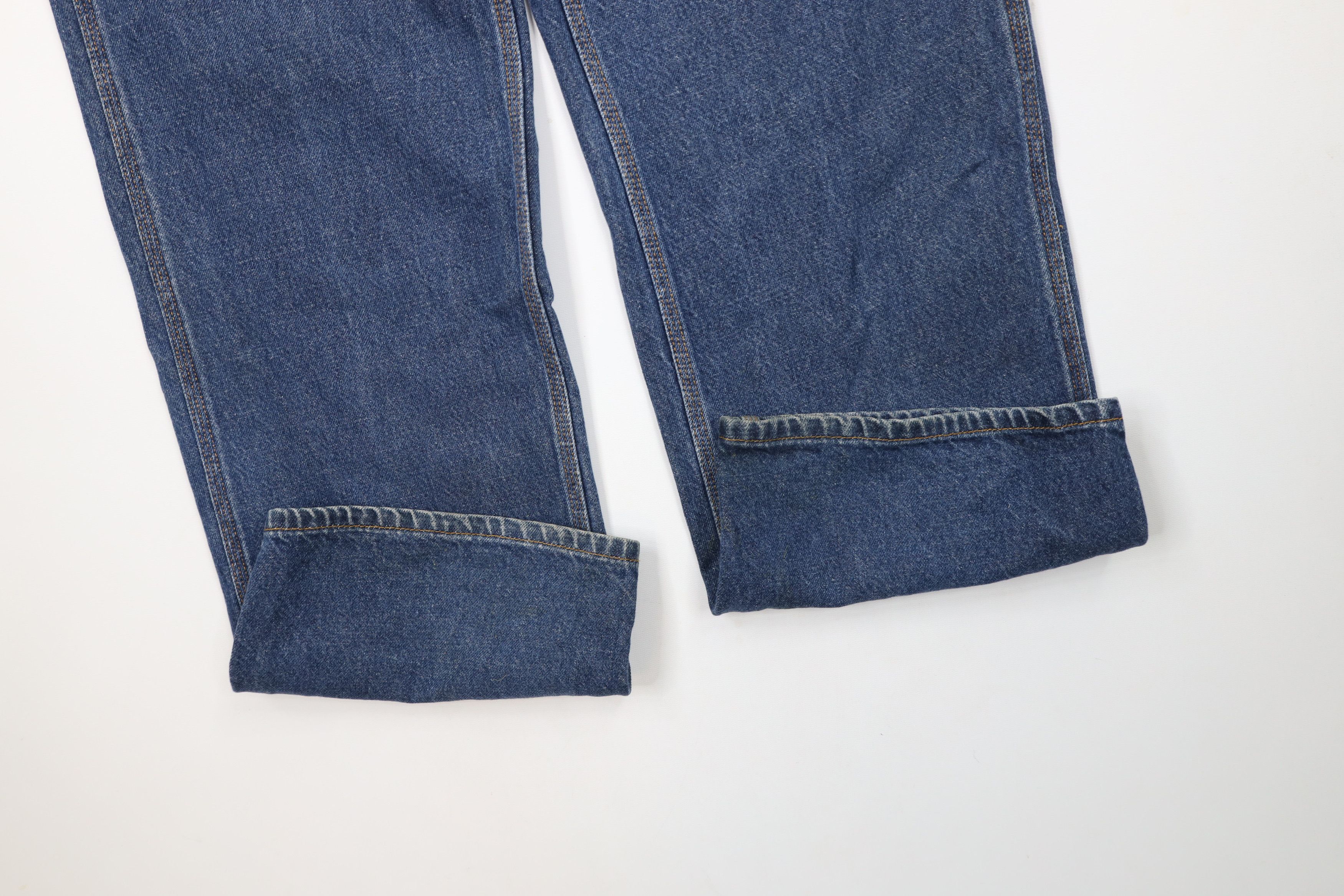 Calvin Klein × Vintage Vintage 90s Calvin Klein Spell Out Wide Leg Dungaree Jeans Size US 31 - 5 Thumbnail
