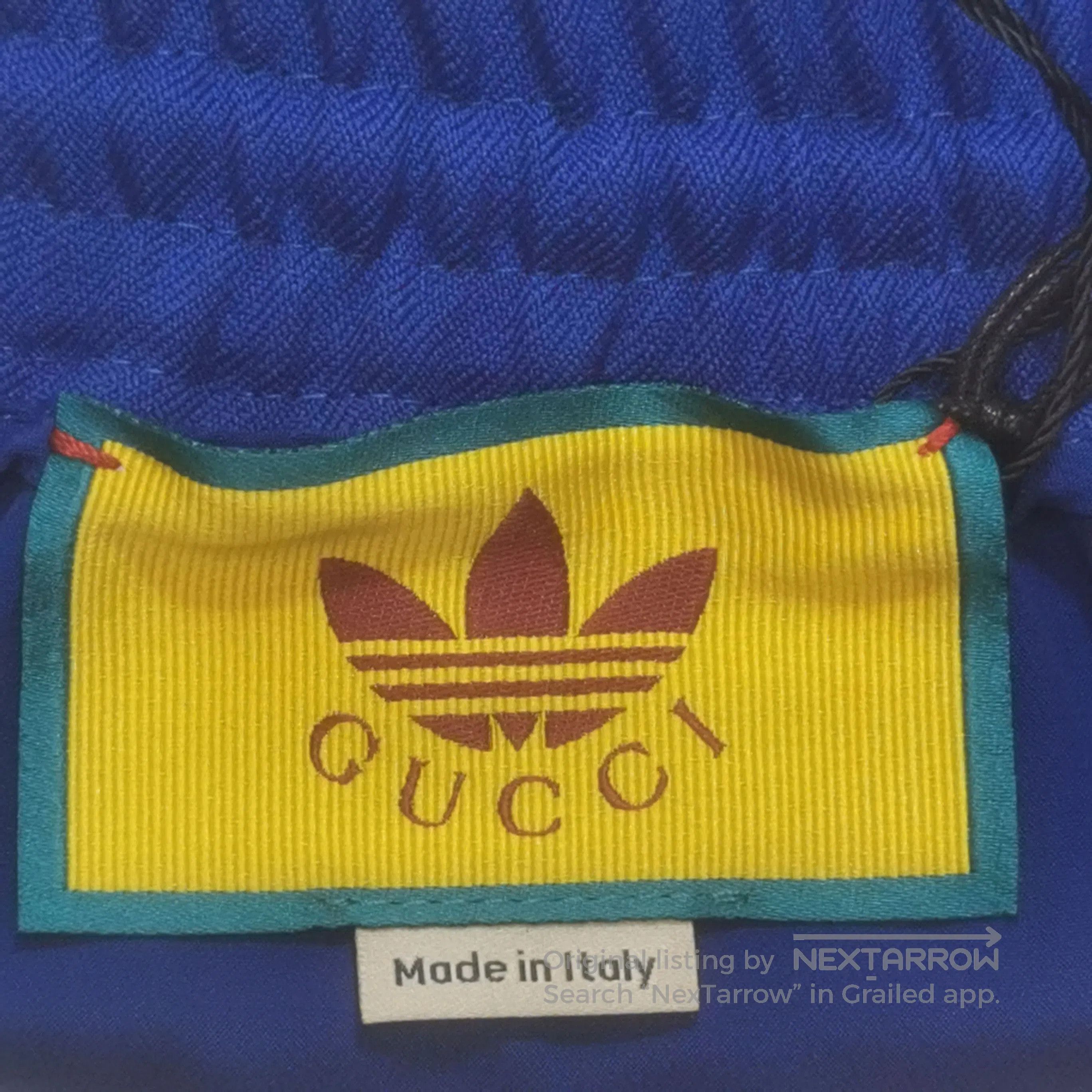 Gucci Gucci x Adidas Blue Striped Logo Track Pants. Size 39" - 4 Thumbnail