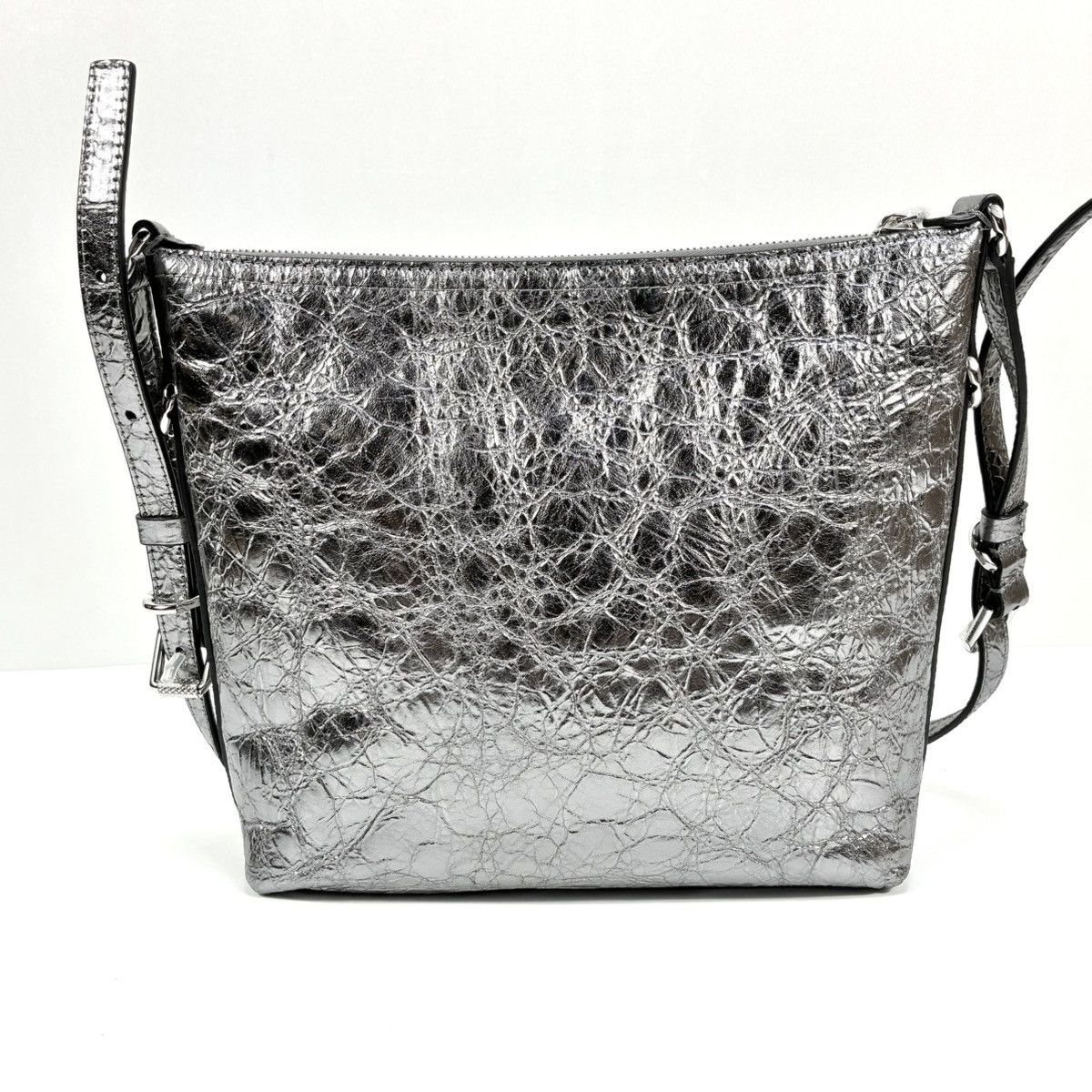 Givenchy Givenchy Small Voyou Laminated Leather Crossbody Bag Silver Size ONE SIZE - 3 Thumbnail
