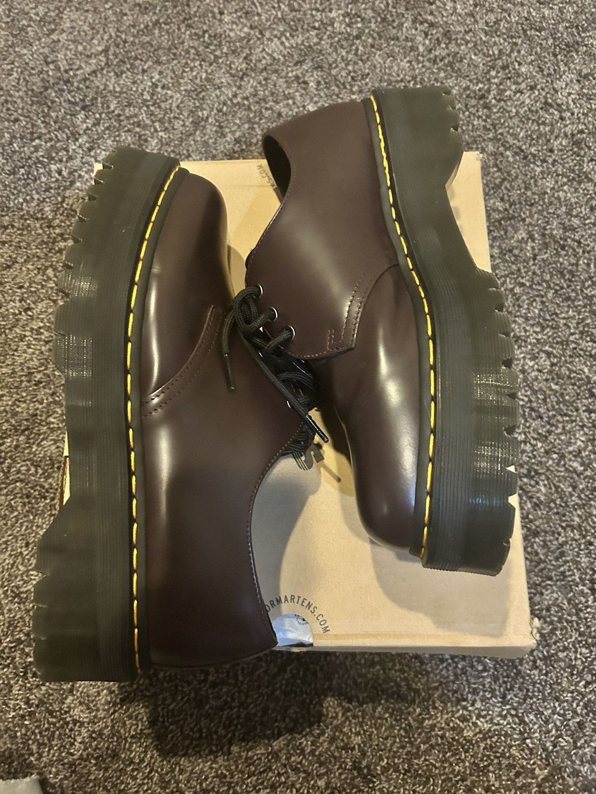 image of Dr Martens Doc Martens Platform Boots Burgundy in Burgandy, Men's (Size 12)